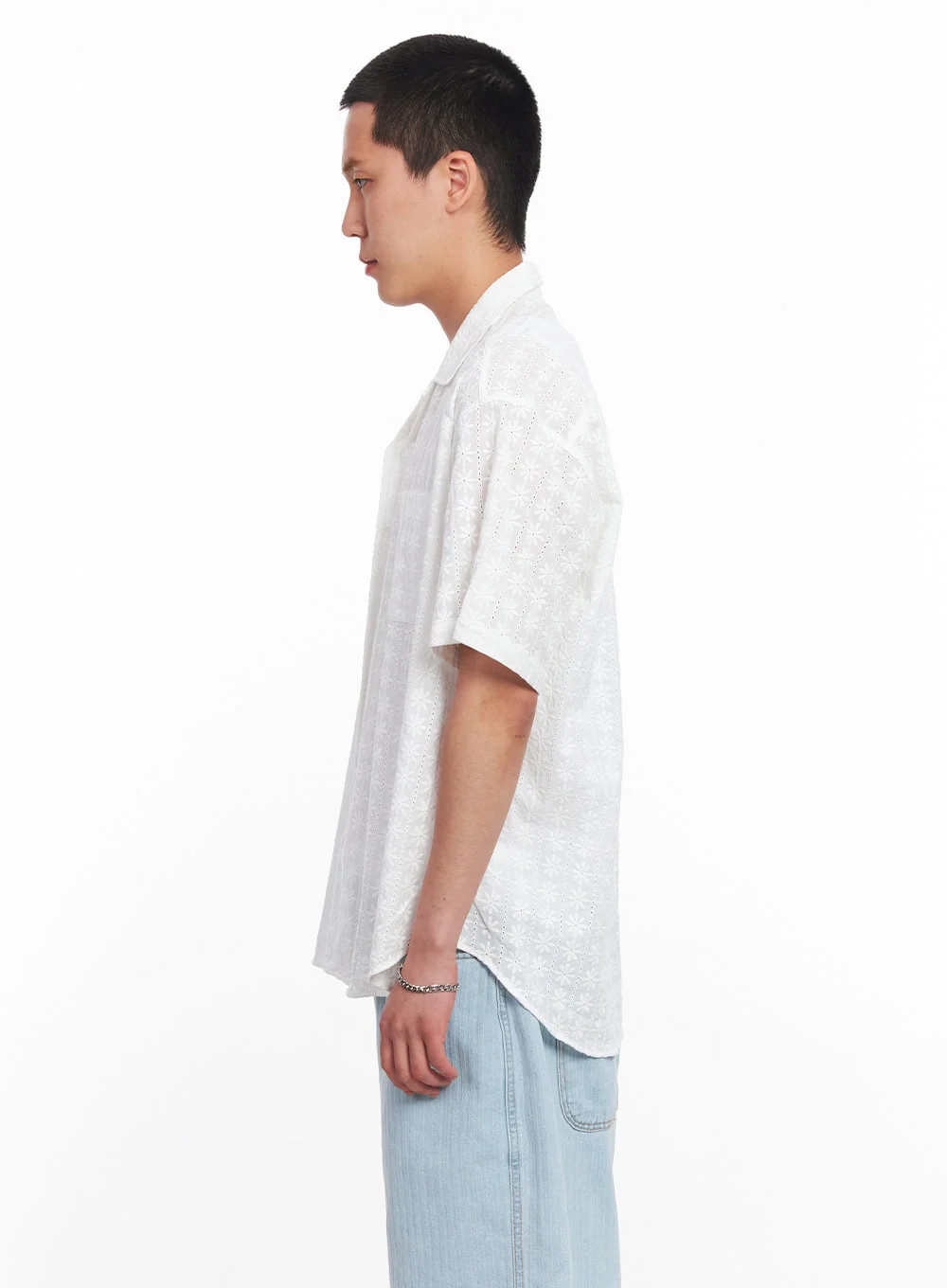 Men's Crochet Collared Shirt IU512 - Image 6