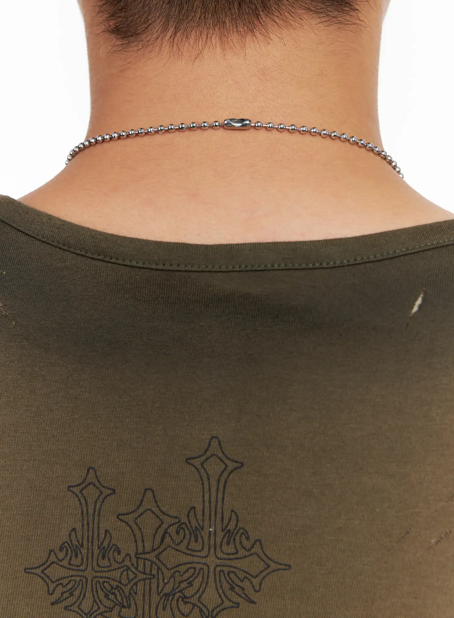 Men's Cross Pendant Chain Necklace IG508 - Image 3