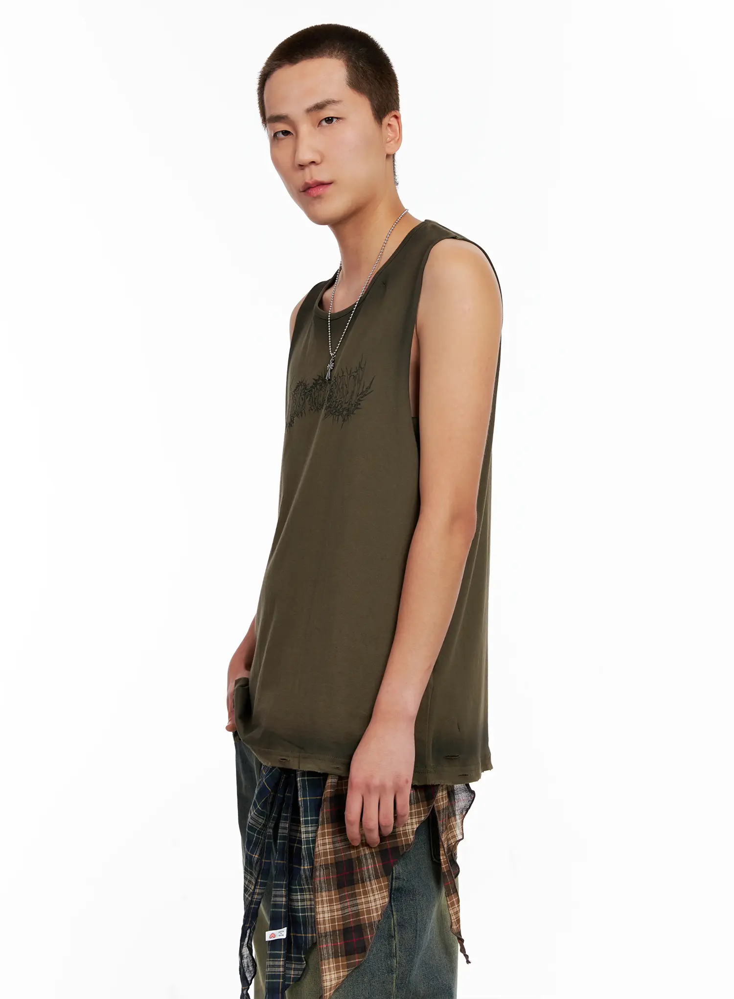Men's Cross Pendant Chain Necklace IG508 - Image 5