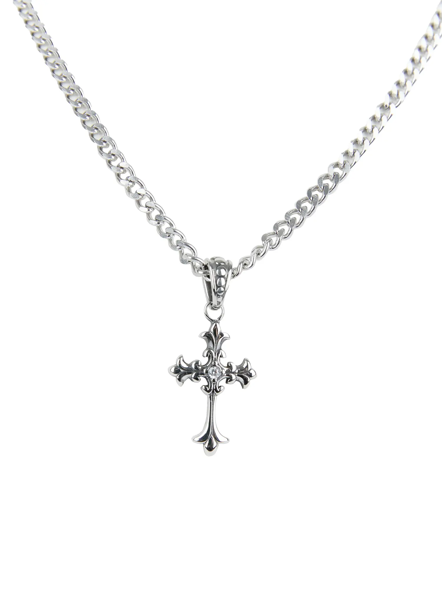 Men's Cross Pendant Chain Necklace IL529 - Image 11