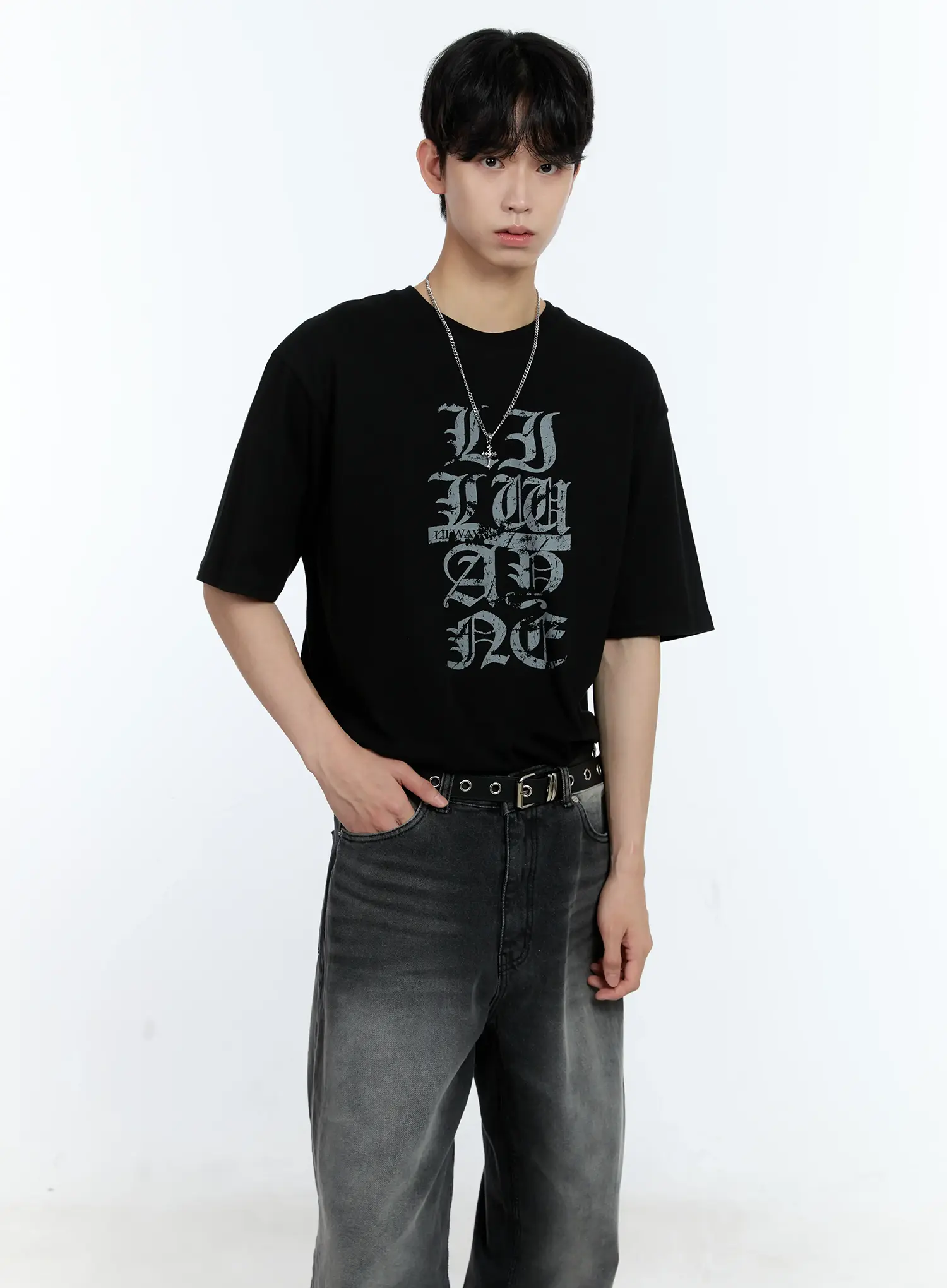 Men's Cross Pendant Chain Necklace IL529 - Image 5