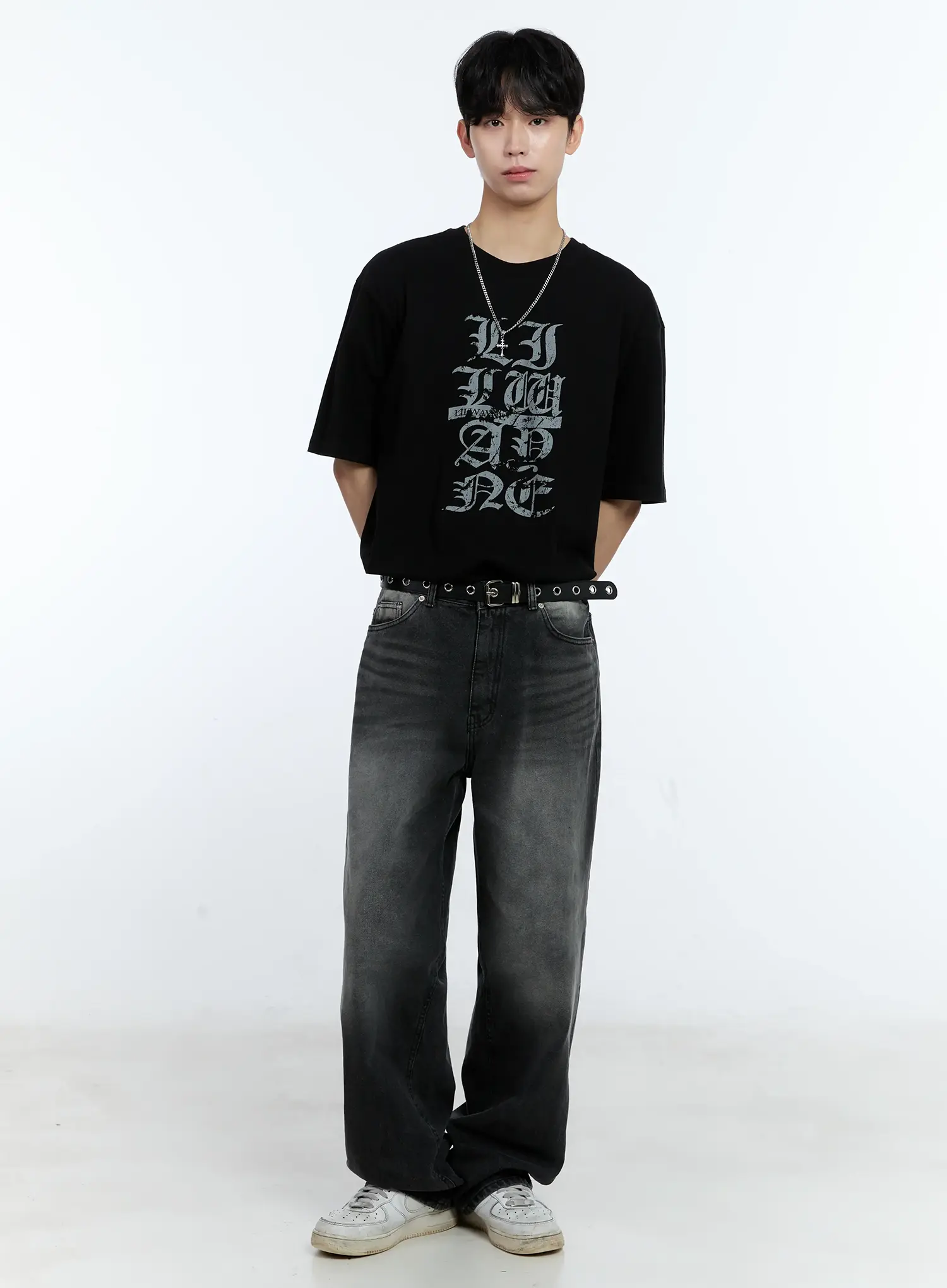 Men's Cross Pendant Chain Necklace IL529 - Image 8