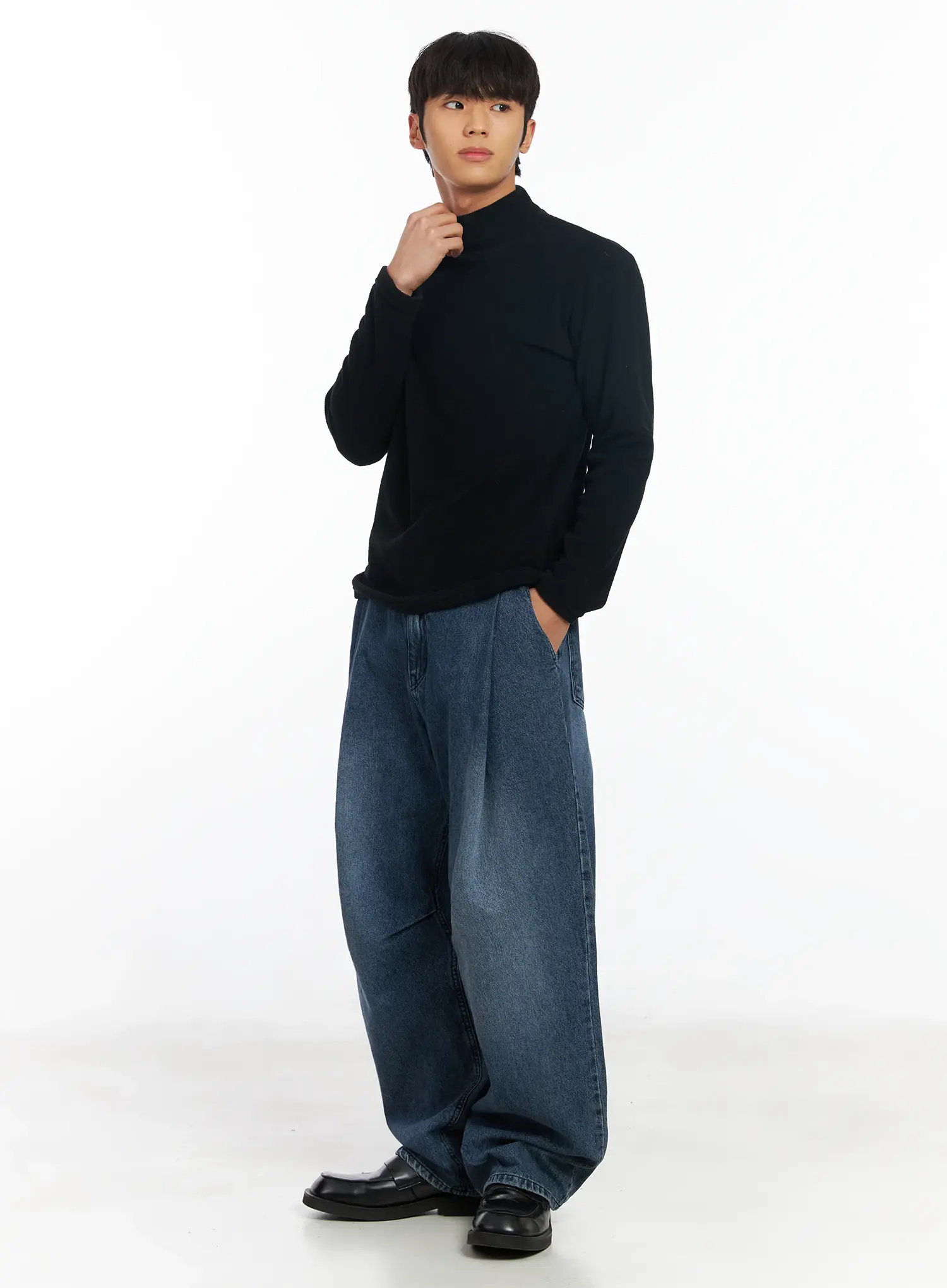 Men's Curved Fit Wide Jeans IF504 - Image 2