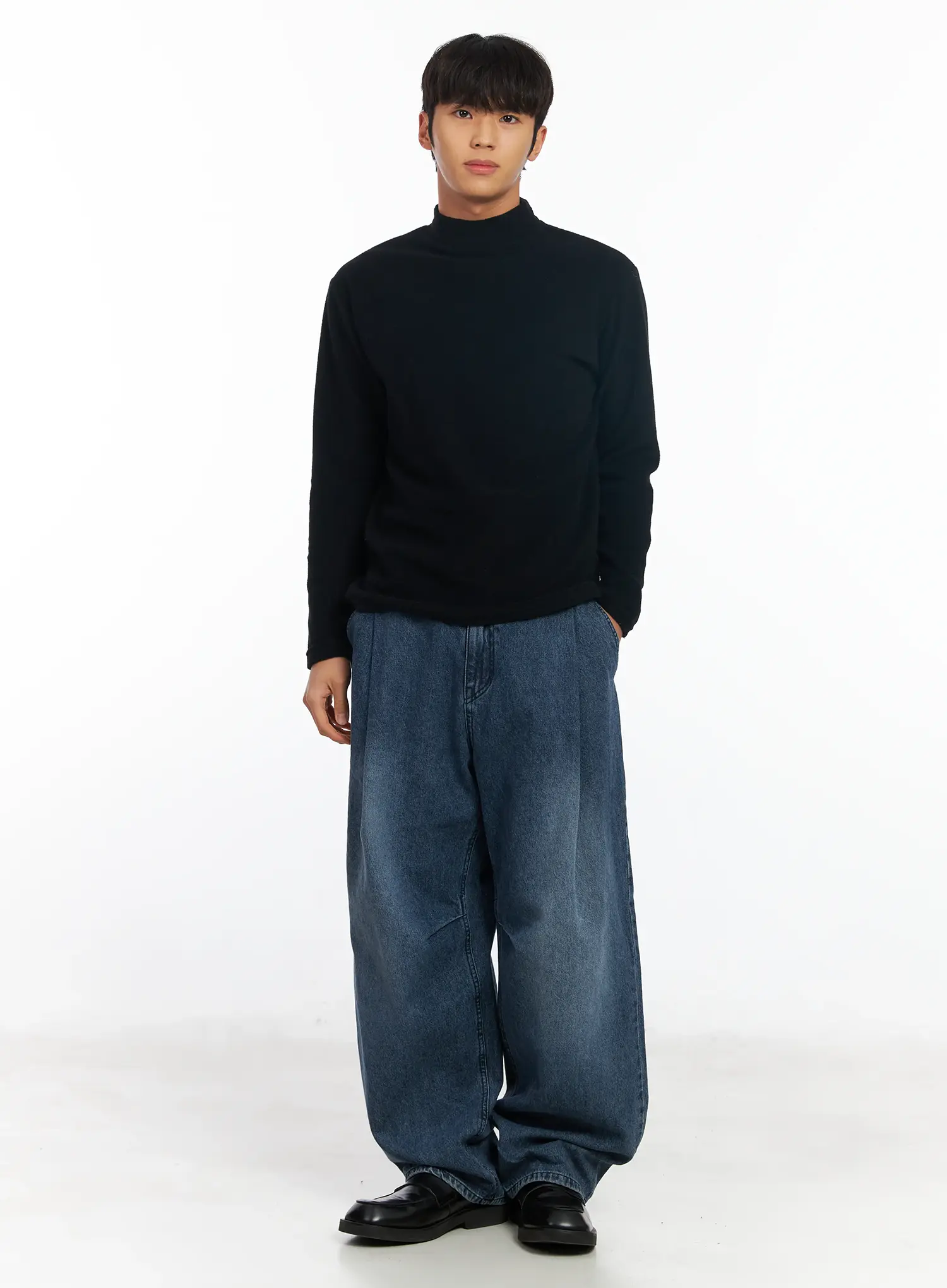 Men's Curved Fit Wide Jeans IF504 - Image 8