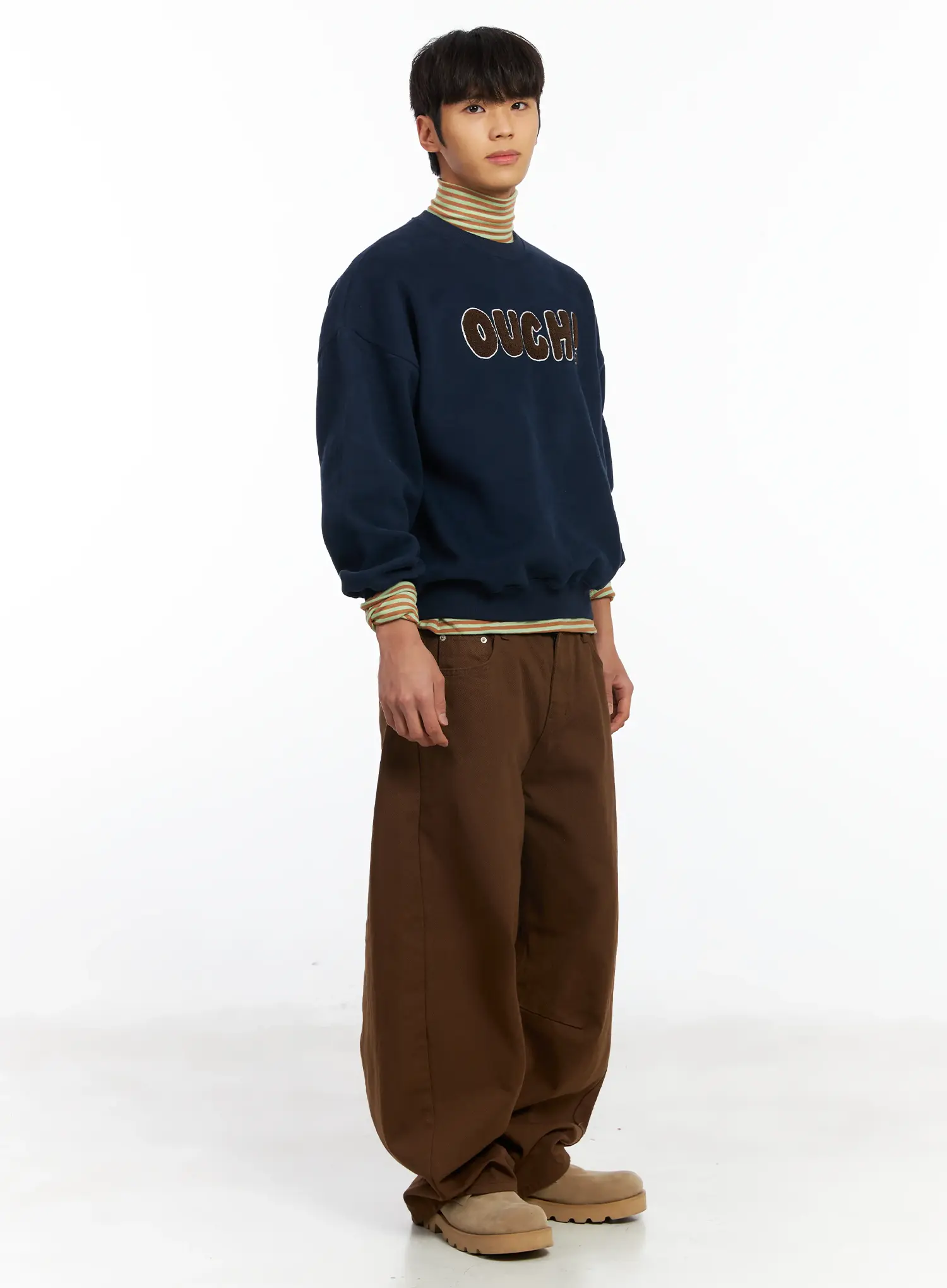 Men's Curved Fit Wide Leg Pants IF504 - Image 3