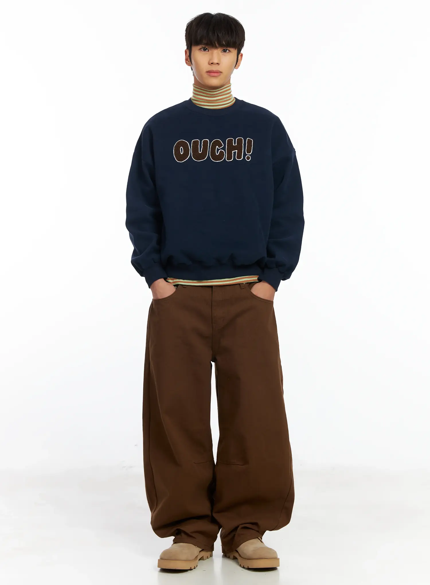 Men's Curved Fit Wide Leg Pants IF504 - Image 8