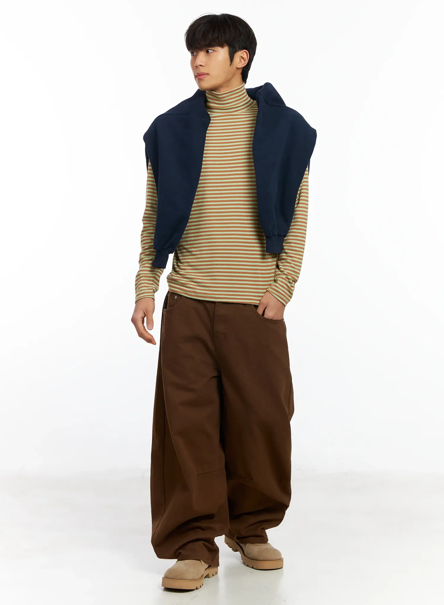 Men's Curved Fit Wide Leg Pants IF504 - Image 9