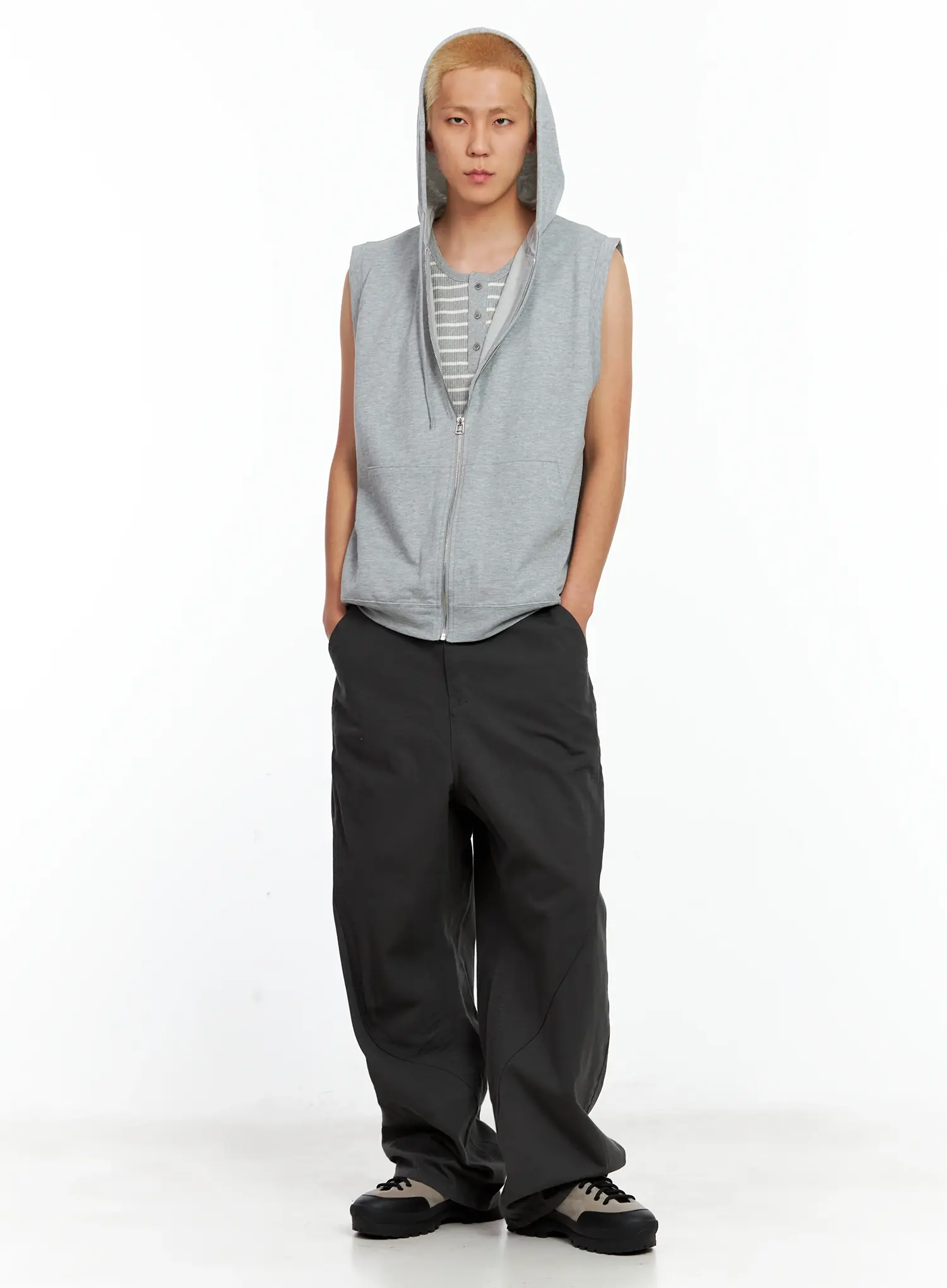 Men's Curved Seam Wide Cotton Pants IL511