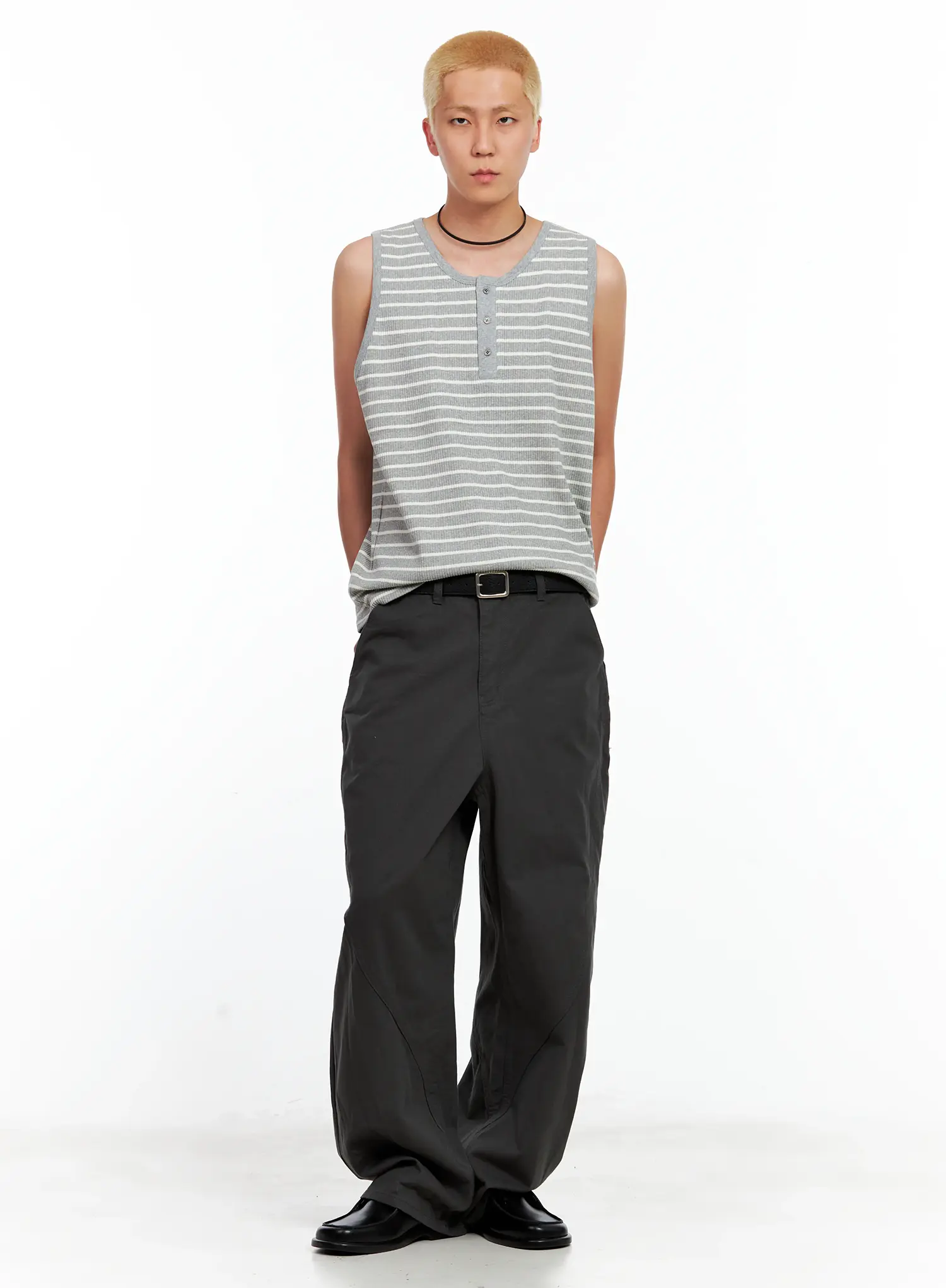 Men's Curved Seam Wide Cotton Pants IL511 - Image 10
