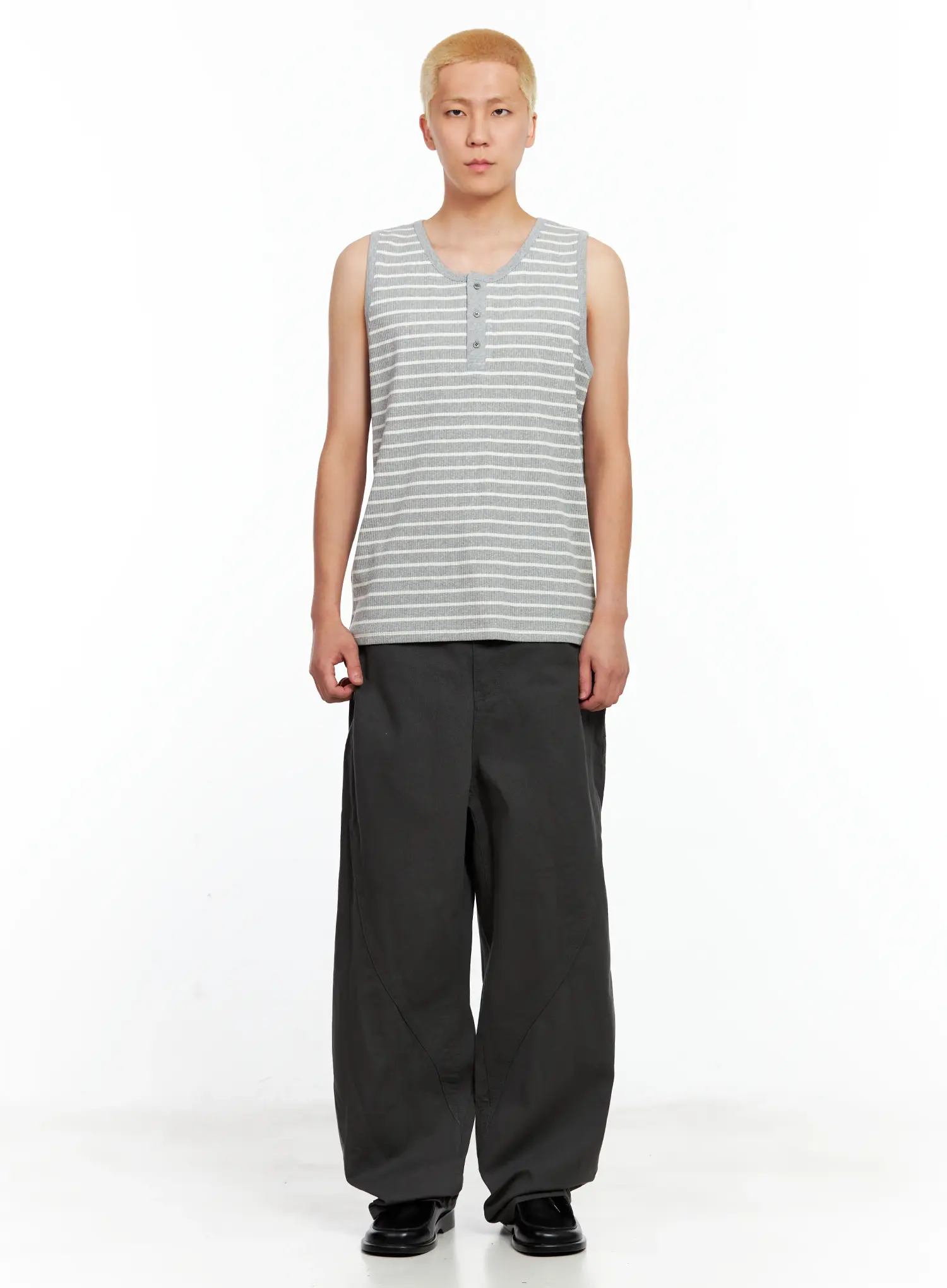 Men's Curved Seam Wide Cotton Pants IL511 - Image 3