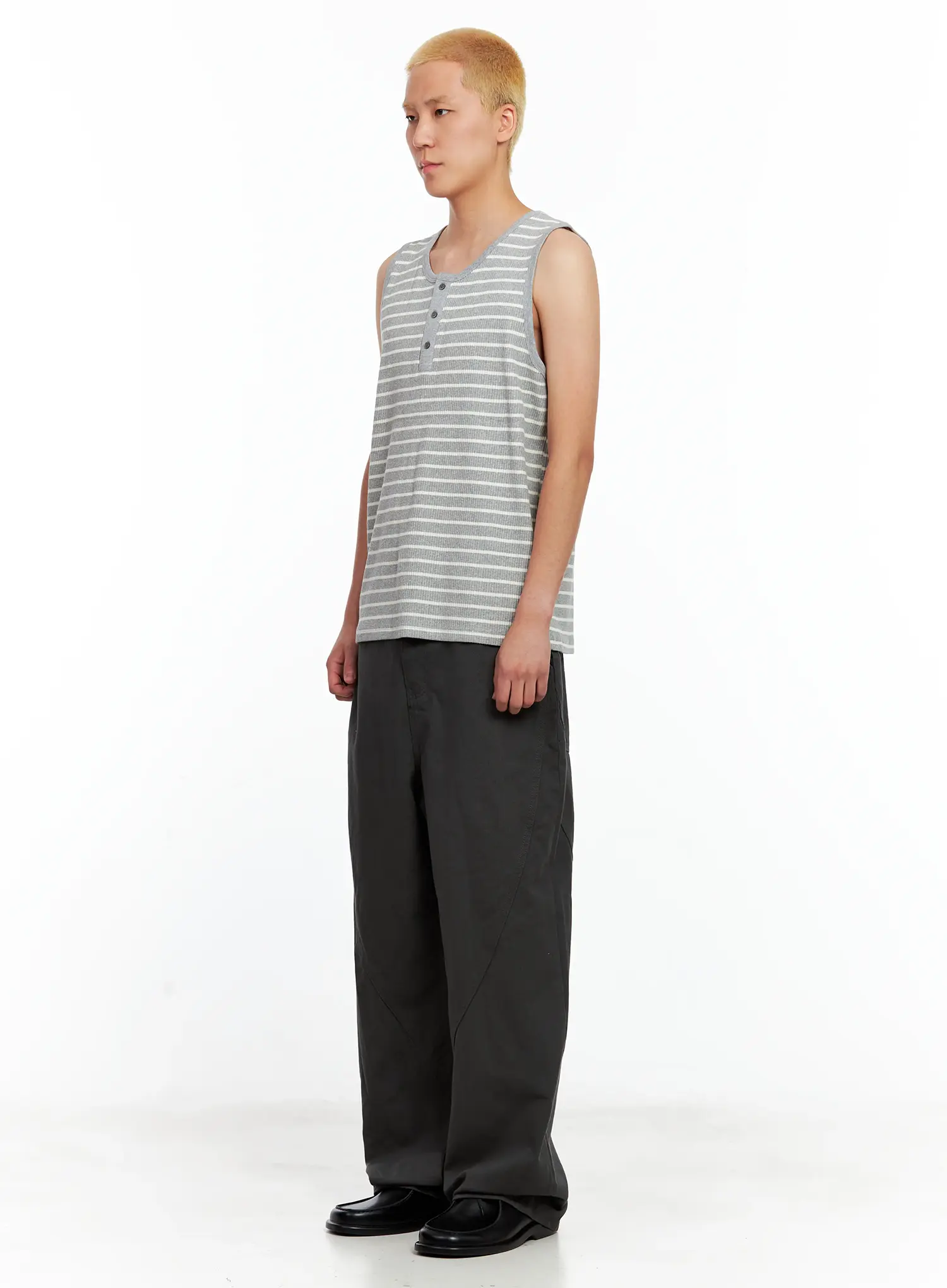 Men's Curved Seam Wide Cotton Pants IL511 - Image 4
