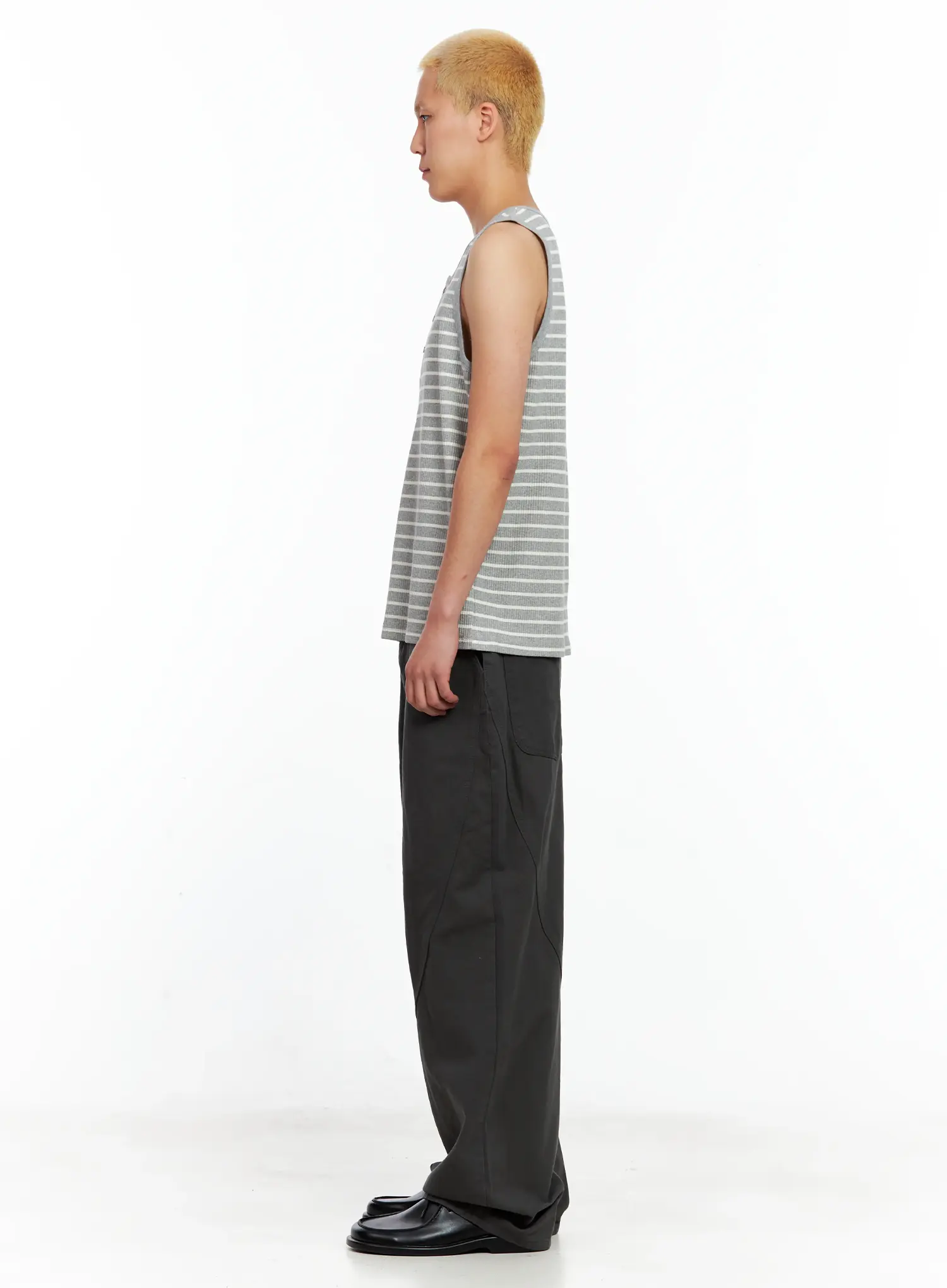 Men's Curved Seam Wide Cotton Pants IL511 - Image 5