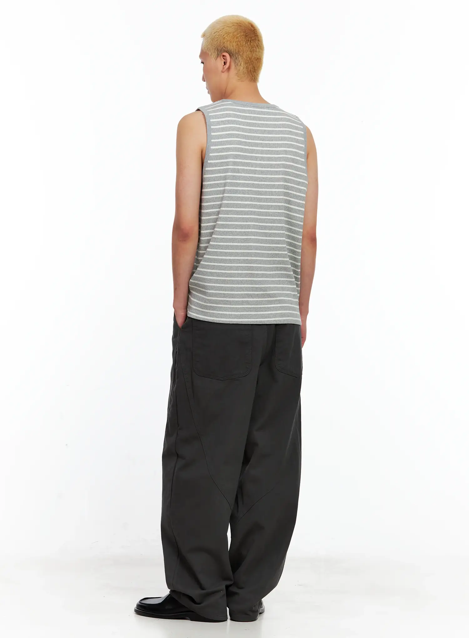 Men's Curved Seam Wide Cotton Pants IL511 - Image 6