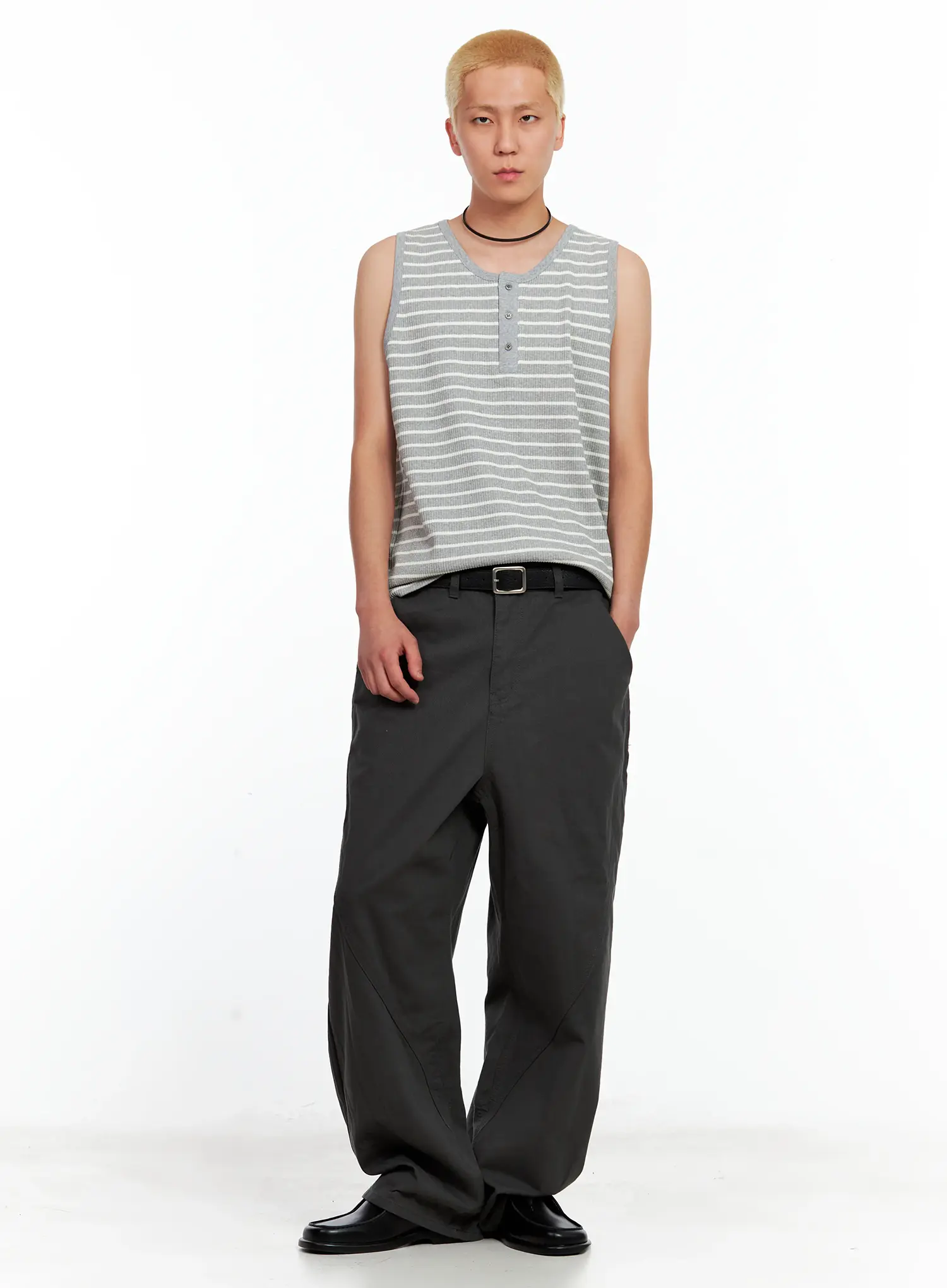 Men's Curved Seam Wide Cotton Pants IL511 - Image 7