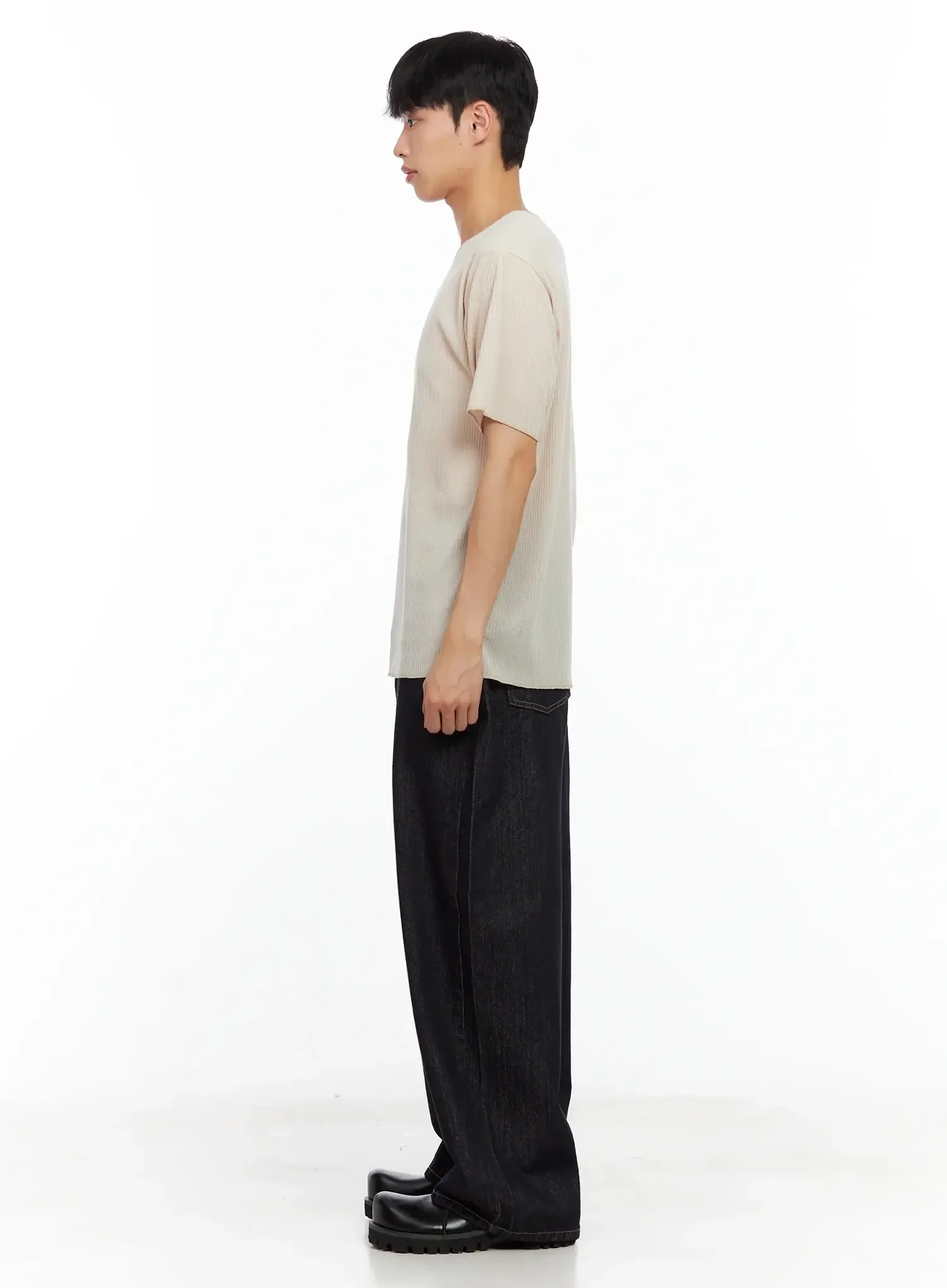 Men's Dark Denim Baggy Jeans IL516 - Image 8