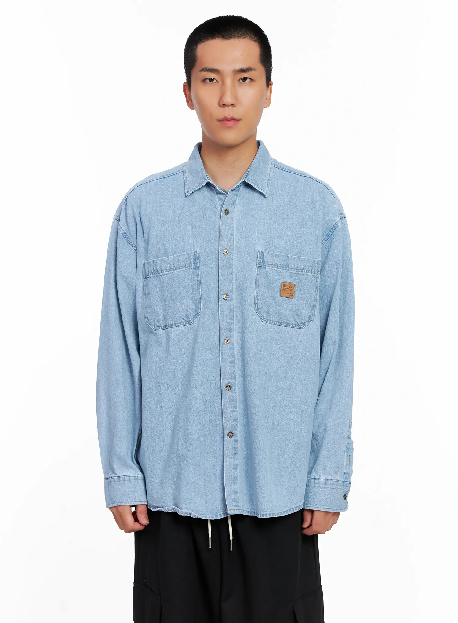 Men's Denim Patch Pocket Shirt IS510 - Image 14