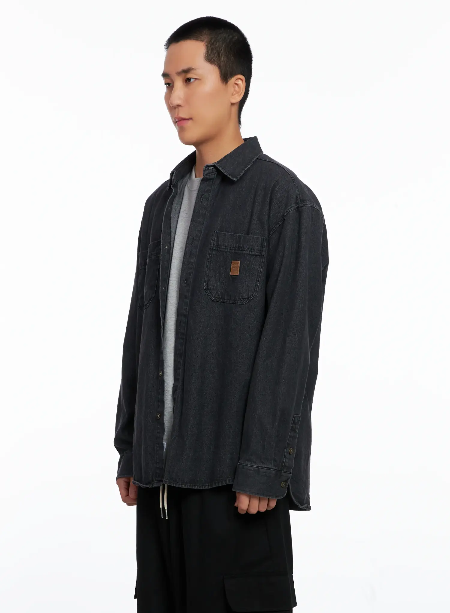 Men's Denim Patch Pocket Shirt IS510 - Image 4