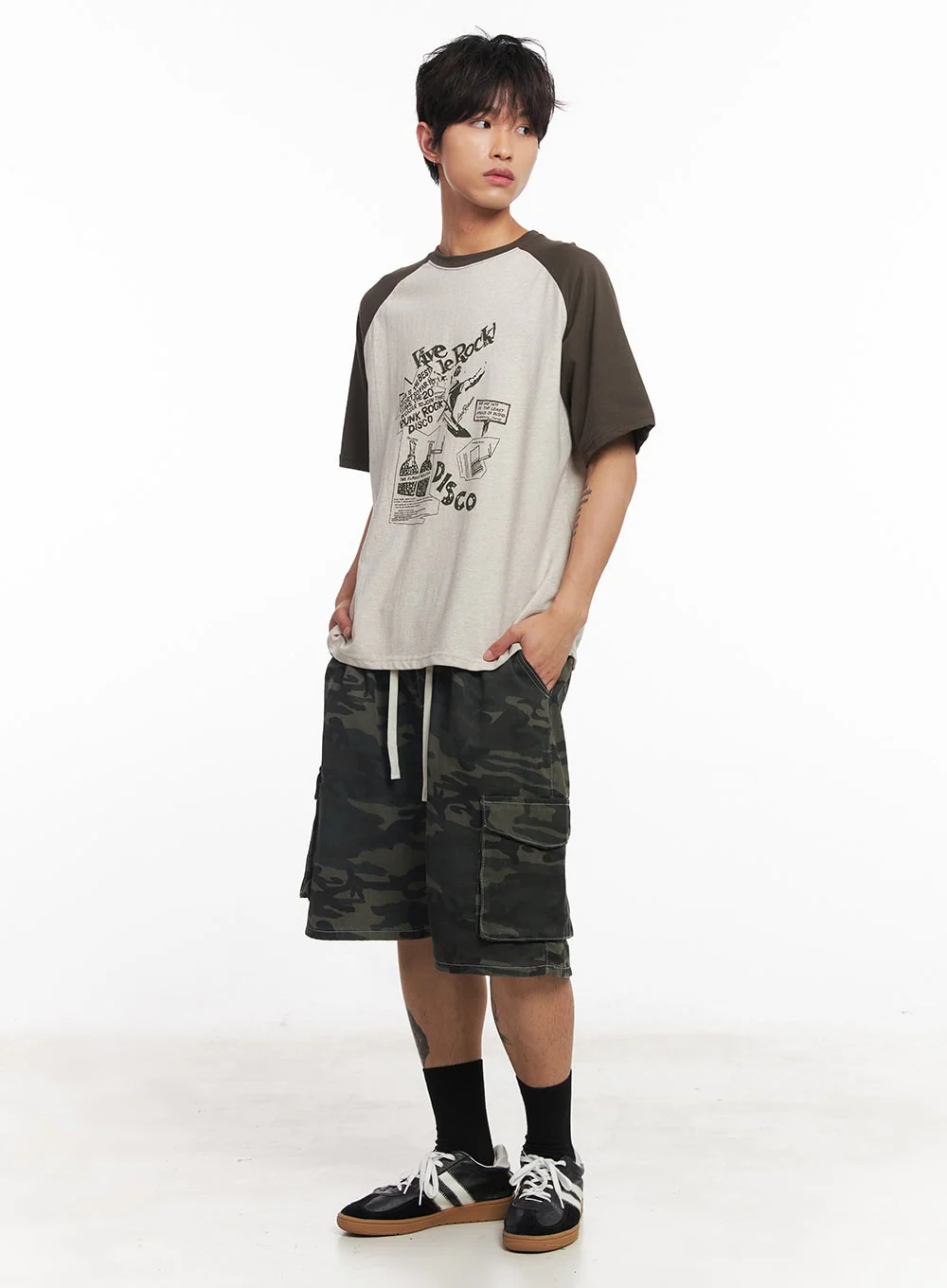 Men's Disco Graphic Raglan T-Shirt IY508 - Image 8