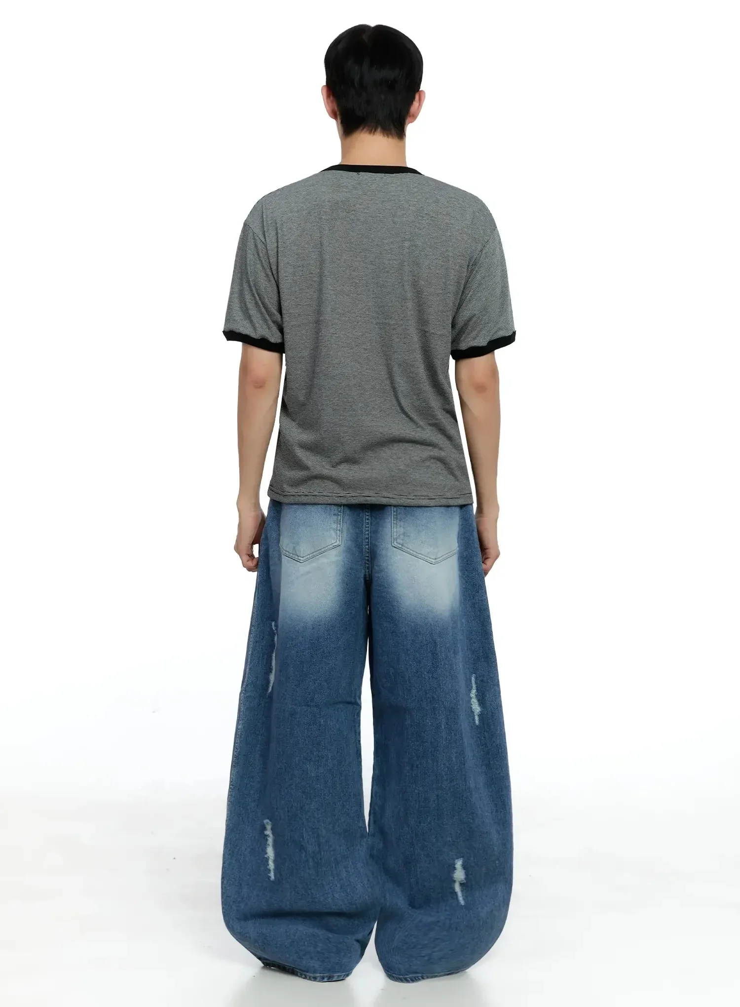 Men's Distressed Baggy Jeans IG520 - Image 12