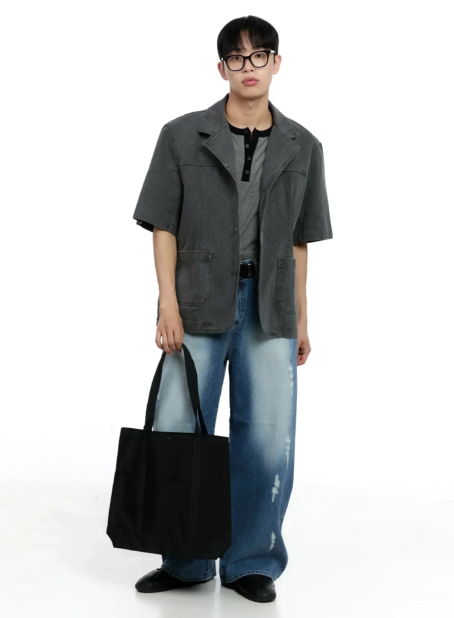 Men's Distressed Baggy Jeans IG520 - Image 14