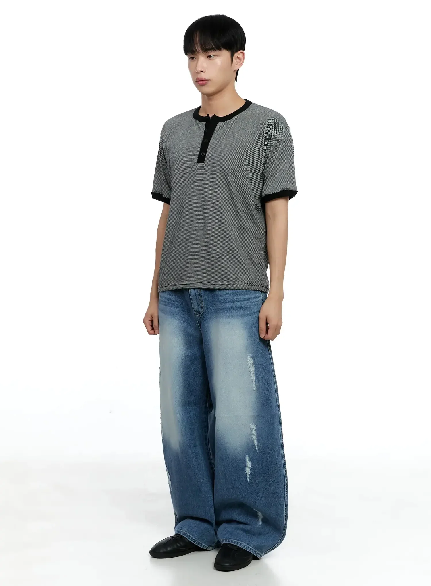 Men's Distressed Baggy Jeans IG520 - Image 16