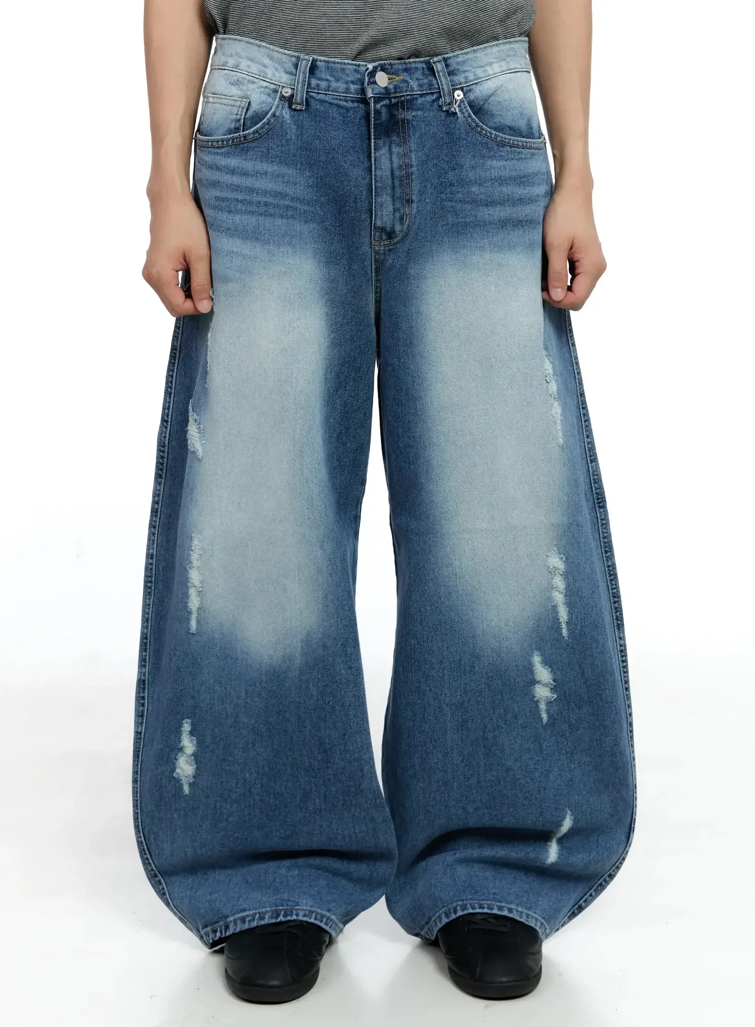 Men's Distressed Baggy Jeans IG520 - Image 2