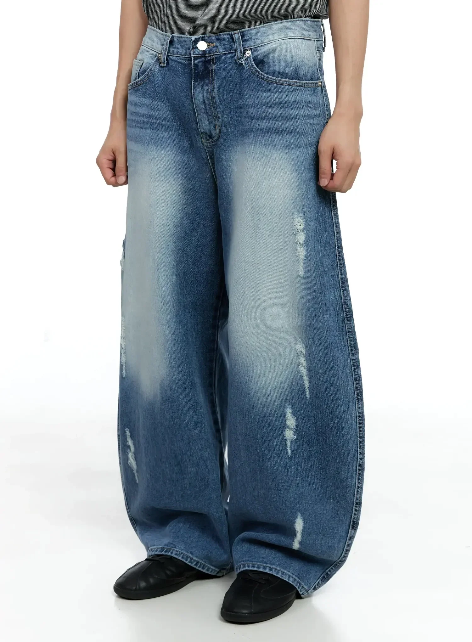 Men's Distressed Baggy Jeans IG520 - Image 7