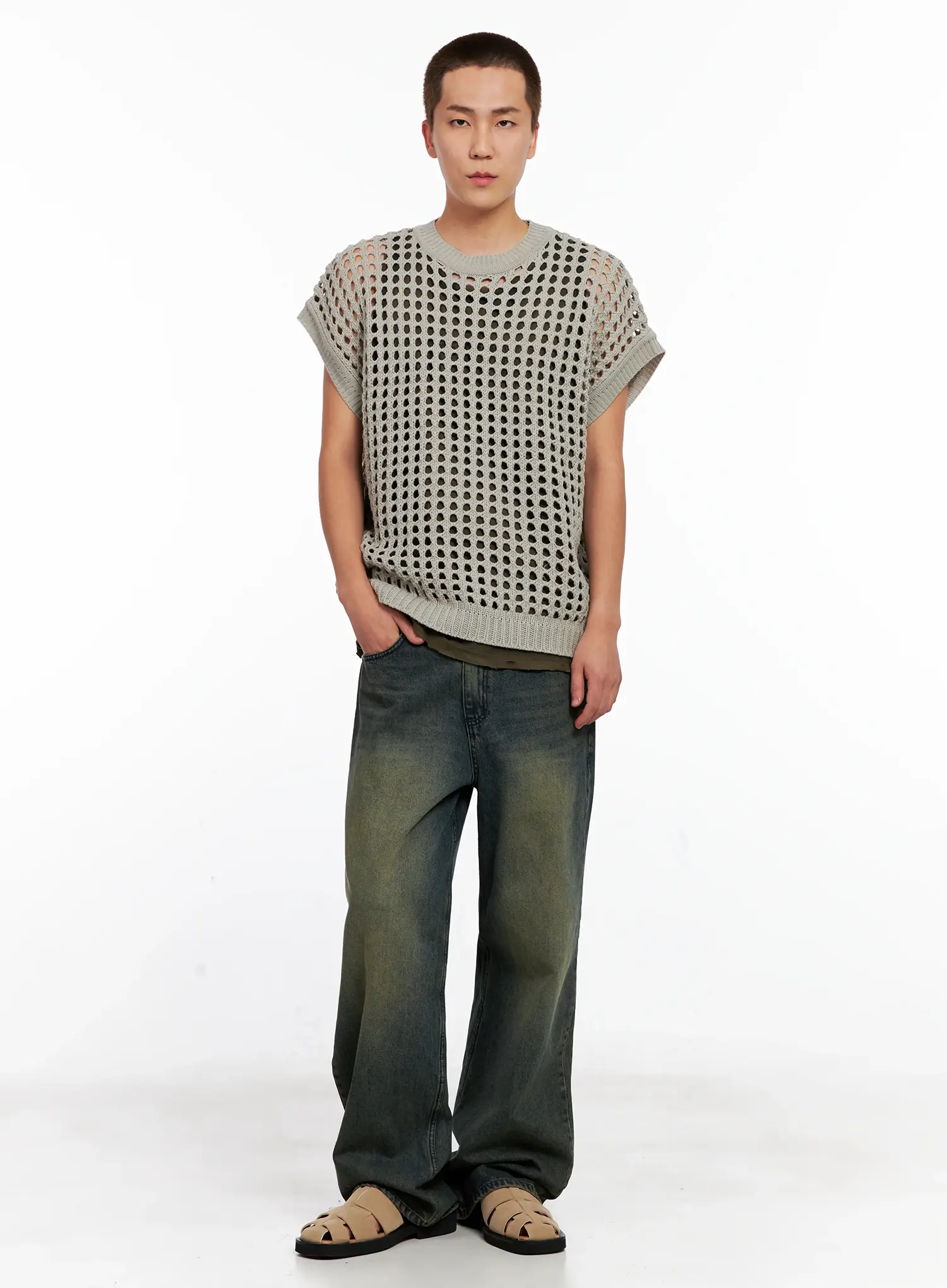 Men's Distressed Muscle Tee IG508 - Image 13