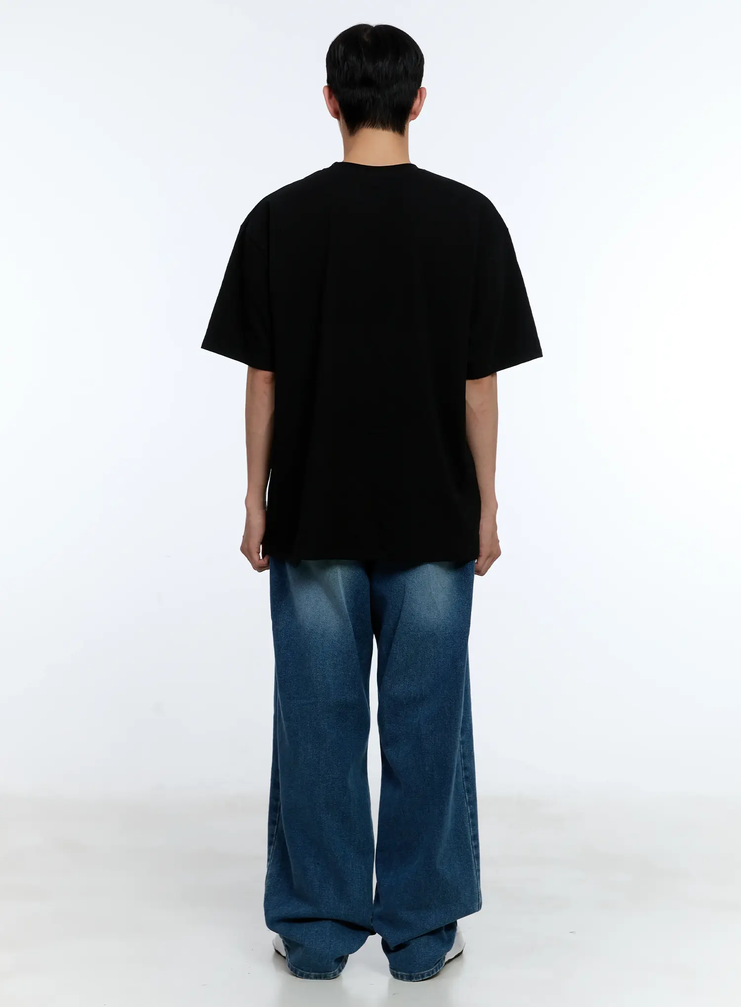 Men's Distressed Wide-Leg Denim Jeans IL515 - Image 10