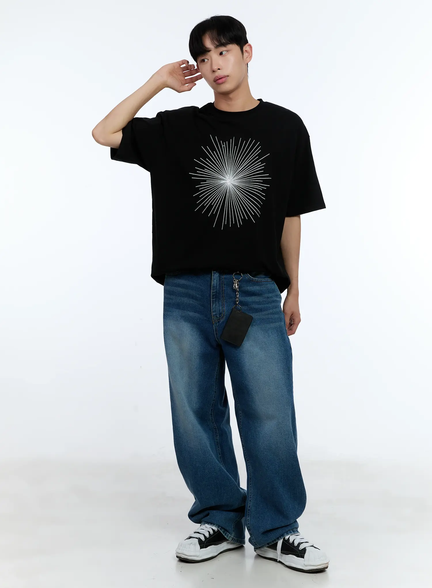 Men's Distressed Wide-Leg Denim Jeans IL515 - Image 12