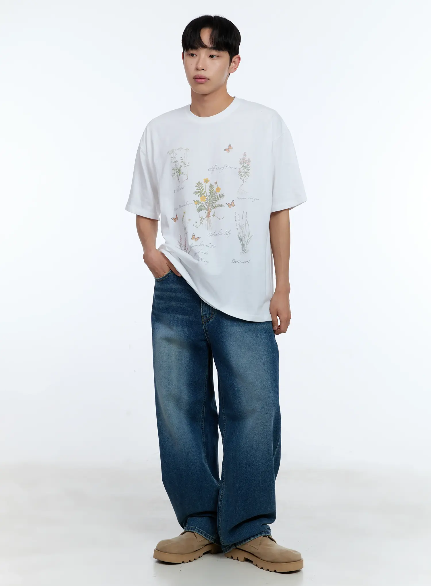 Men's Distressed Wide-Leg Denim Jeans IL515 - Image 13