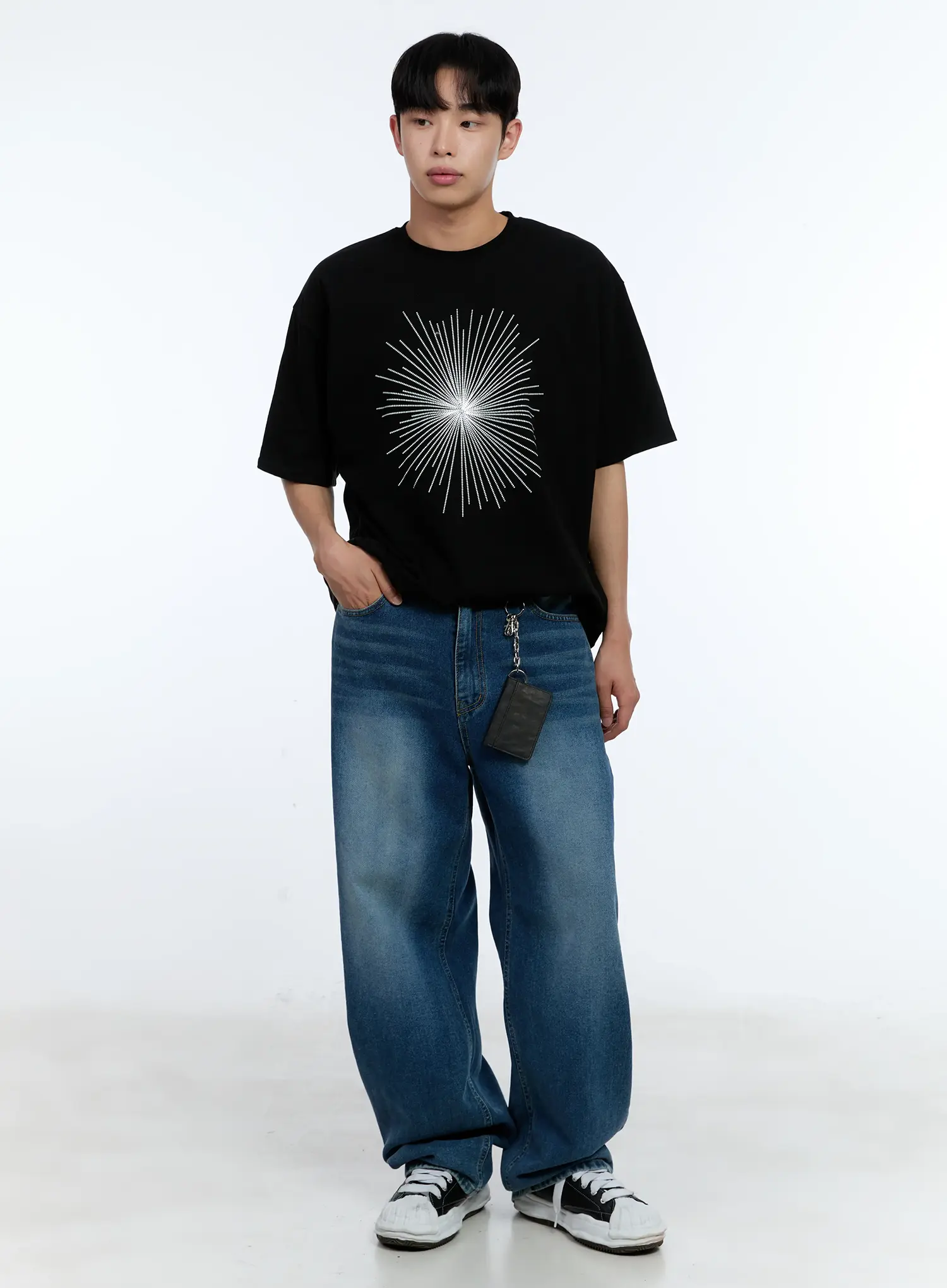 Men's Distressed Wide-Leg Denim Jeans IL515 - Image 2