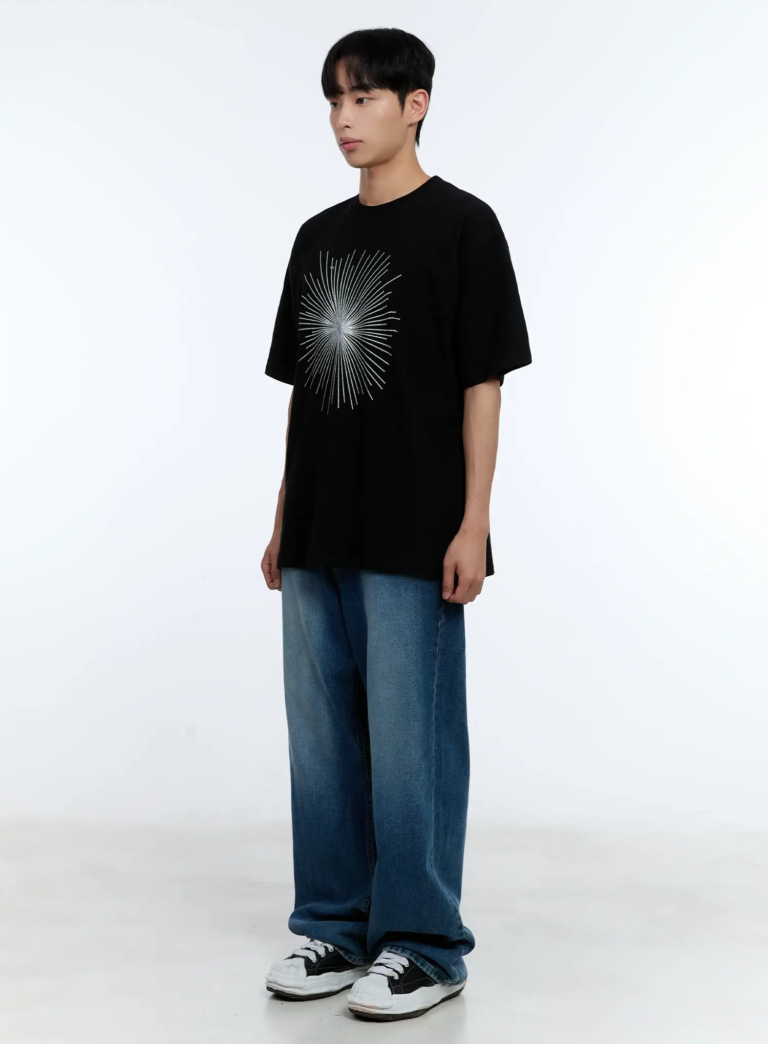 Men's Distressed Wide-Leg Denim Jeans IL515 - Image 4