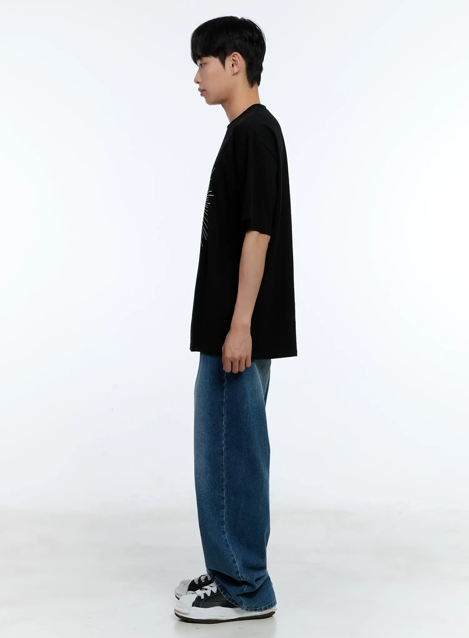 Men's Distressed Wide-Leg Denim Jeans IL515 - Image 5