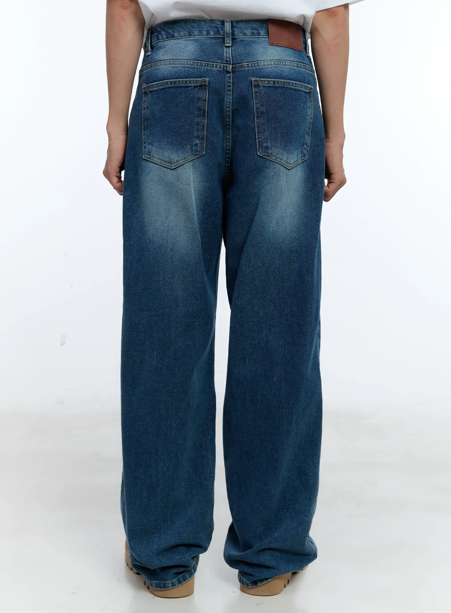 Men's Distressed Wide-Leg Denim Jeans IL515 - Image 9