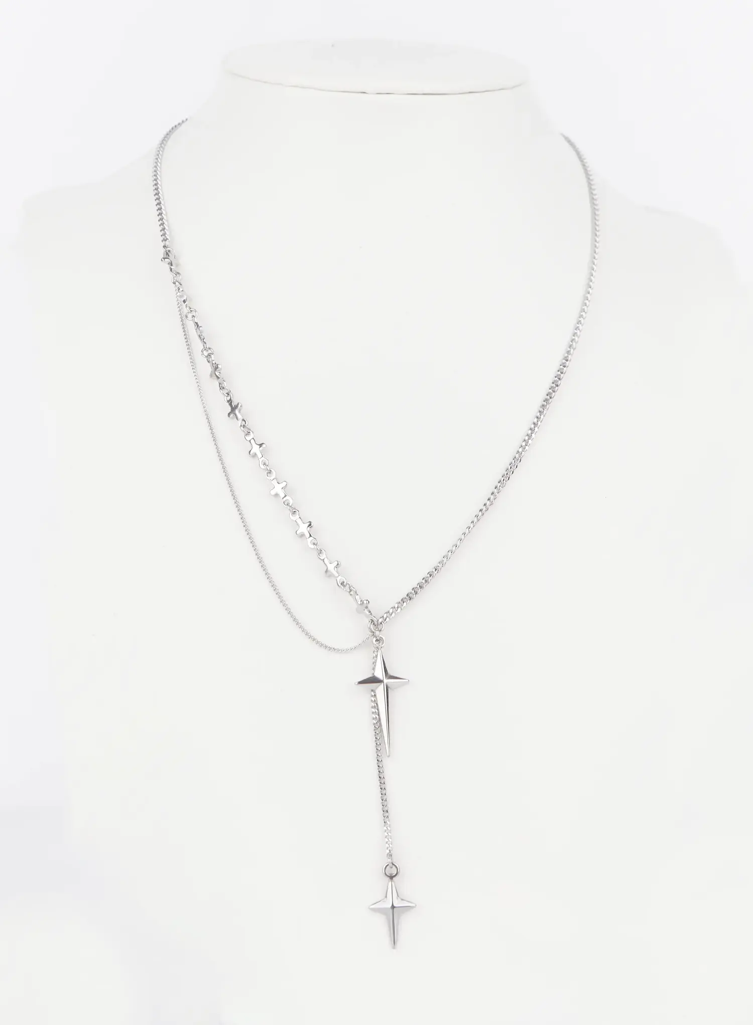 Men's Double Layer Chain Necklace IS502 - Image 5