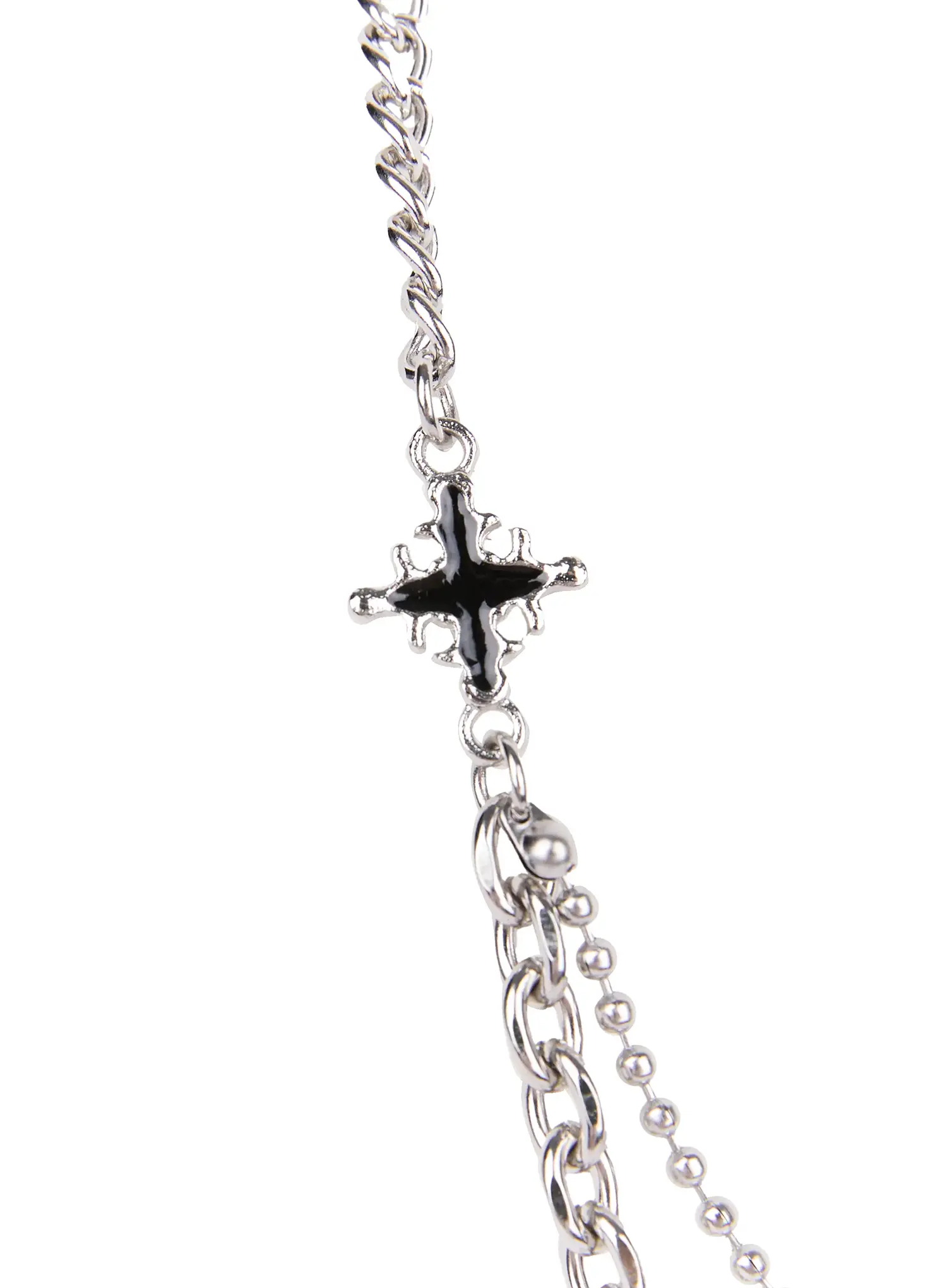 Men's Double-Layer Cross Necklace IL504 - Image 10