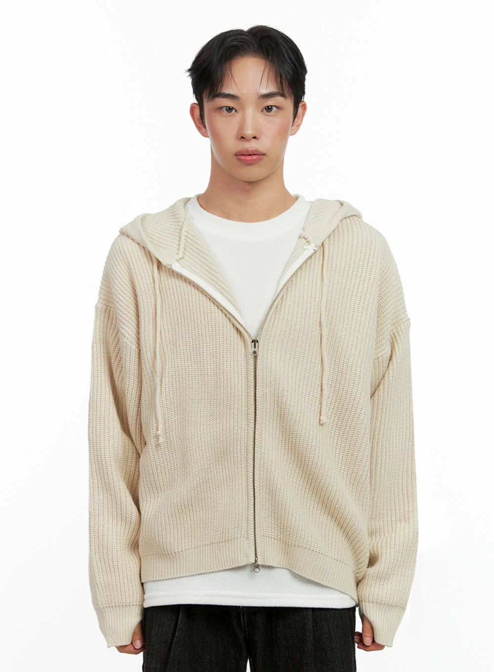 Men's Double-Zip Hooded Sweater IN426 - Image 10