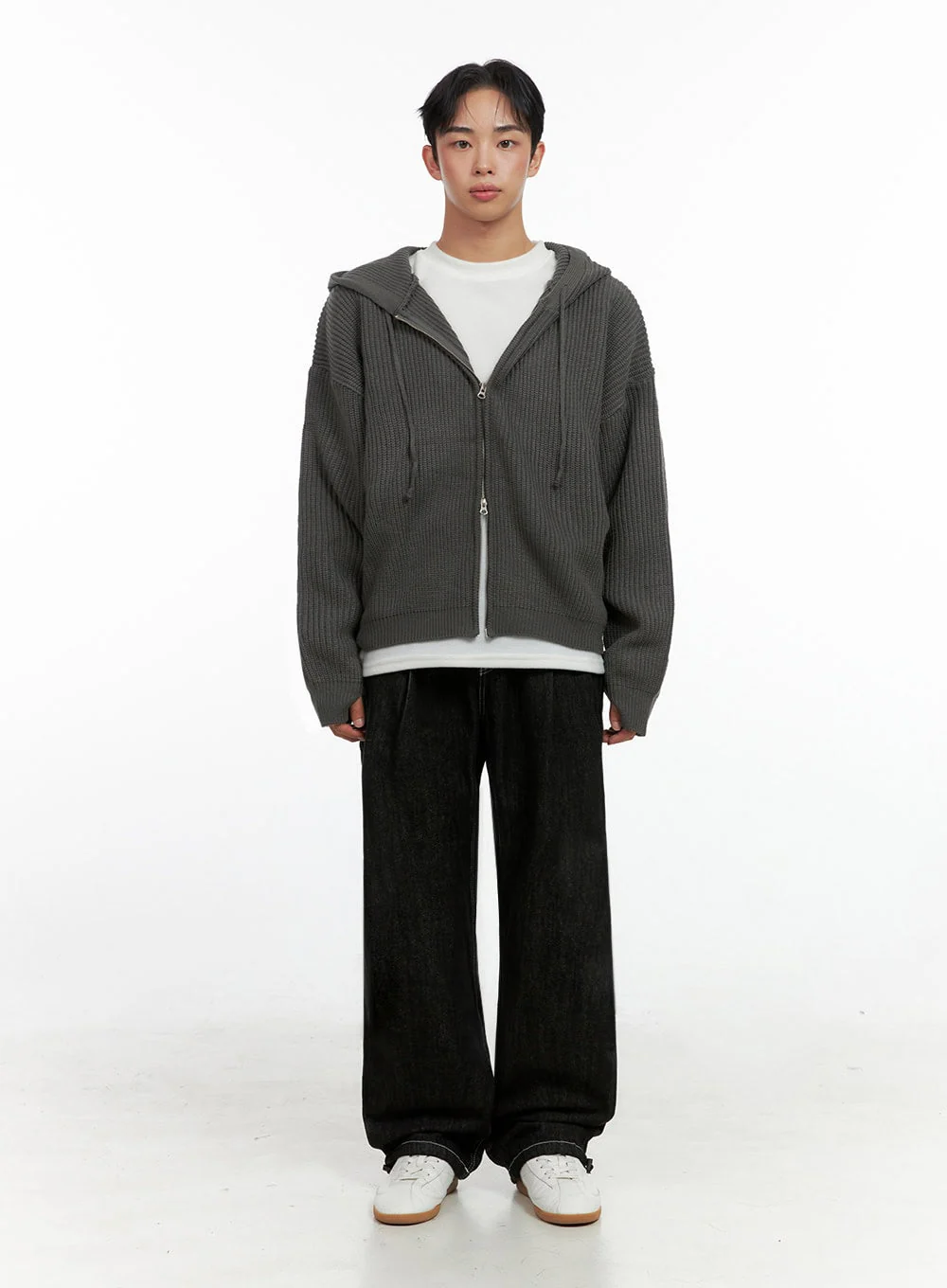 Men's Double-Zip Hooded Sweater IN426 - Image 6