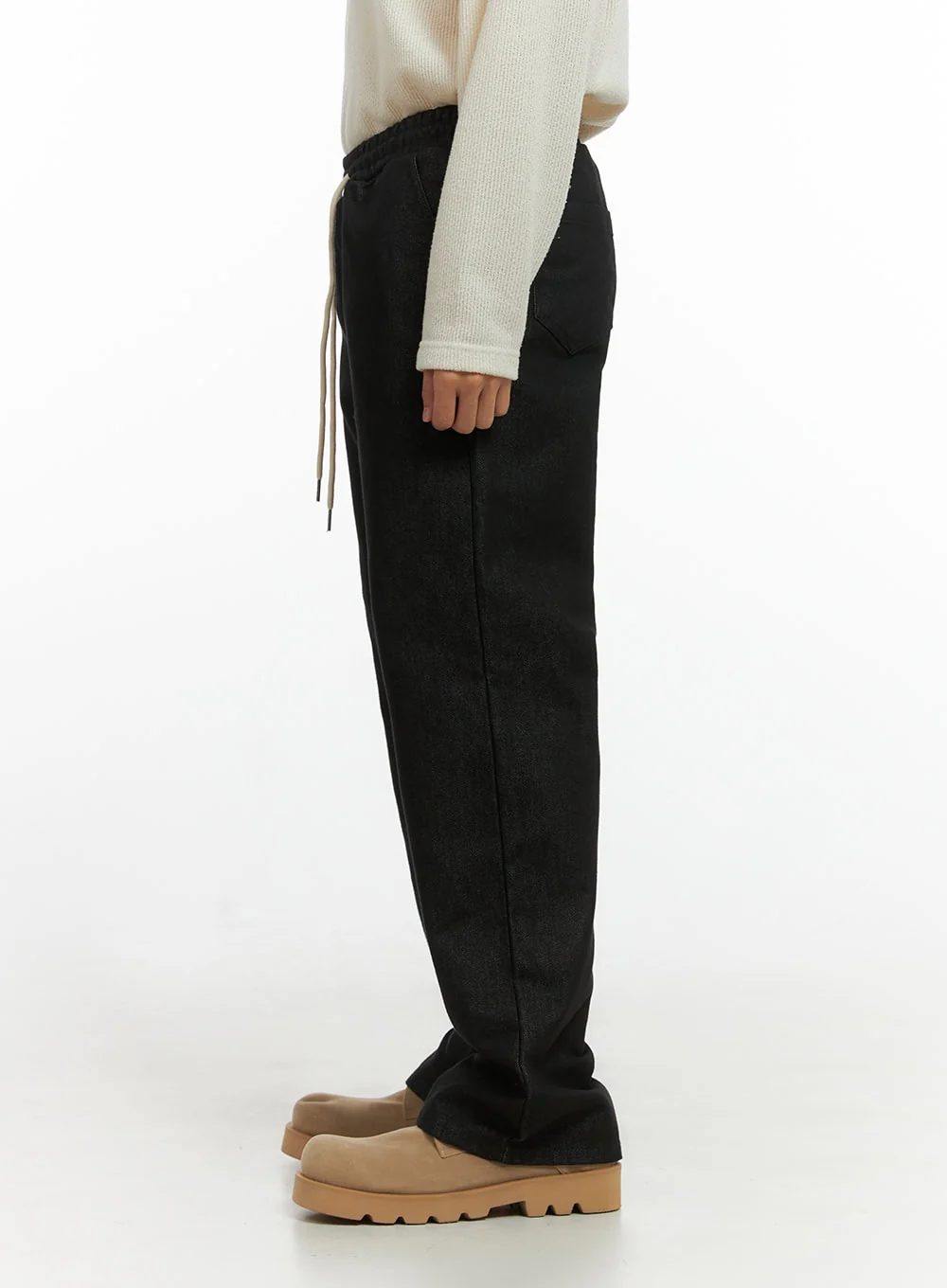 Men's Elastic-Back Denim Jeans IO420 - Image 4