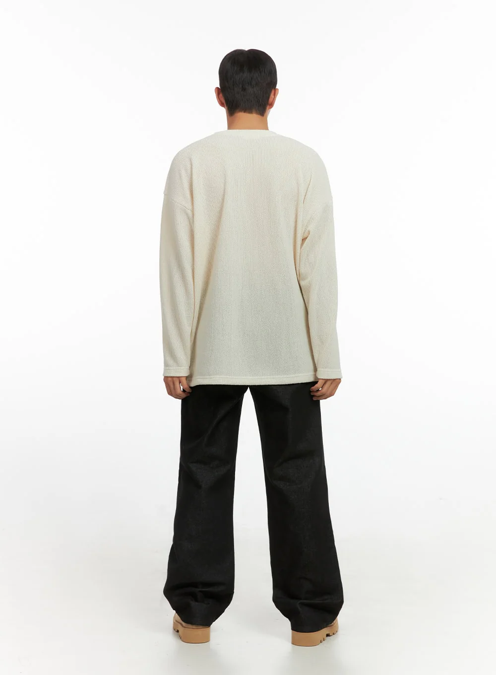 Men's Elastic-Back Denim Jeans IO420 - Image 9
