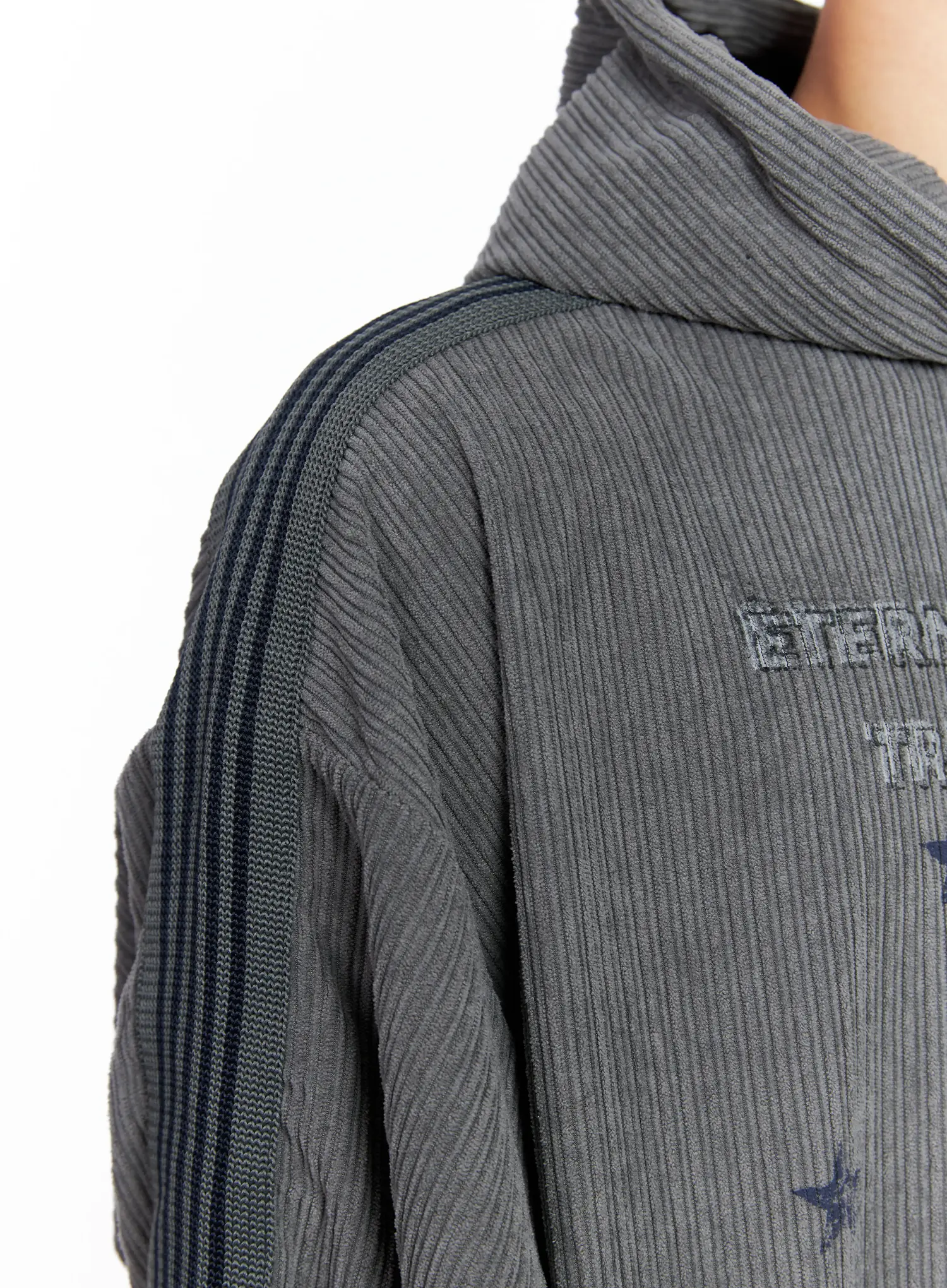 Men's Embroidered Corduroy Hoodie IS519 - Image 12