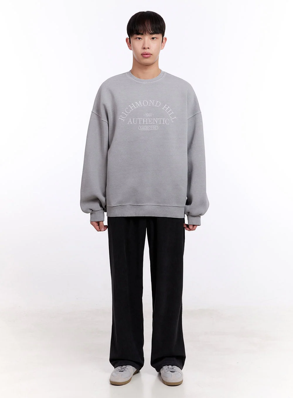 Men's Embroidered Crew Neck Sweatshirt IM512 - Image 7