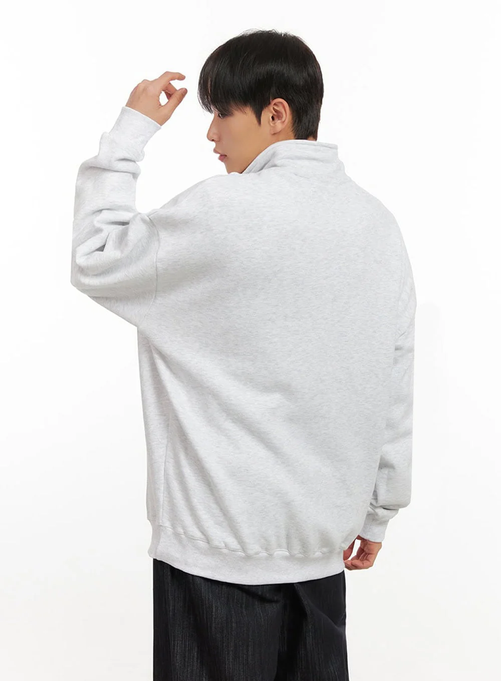 Men's Embroidered Half Zip-Up Sweatshirt ID406 - Image 5