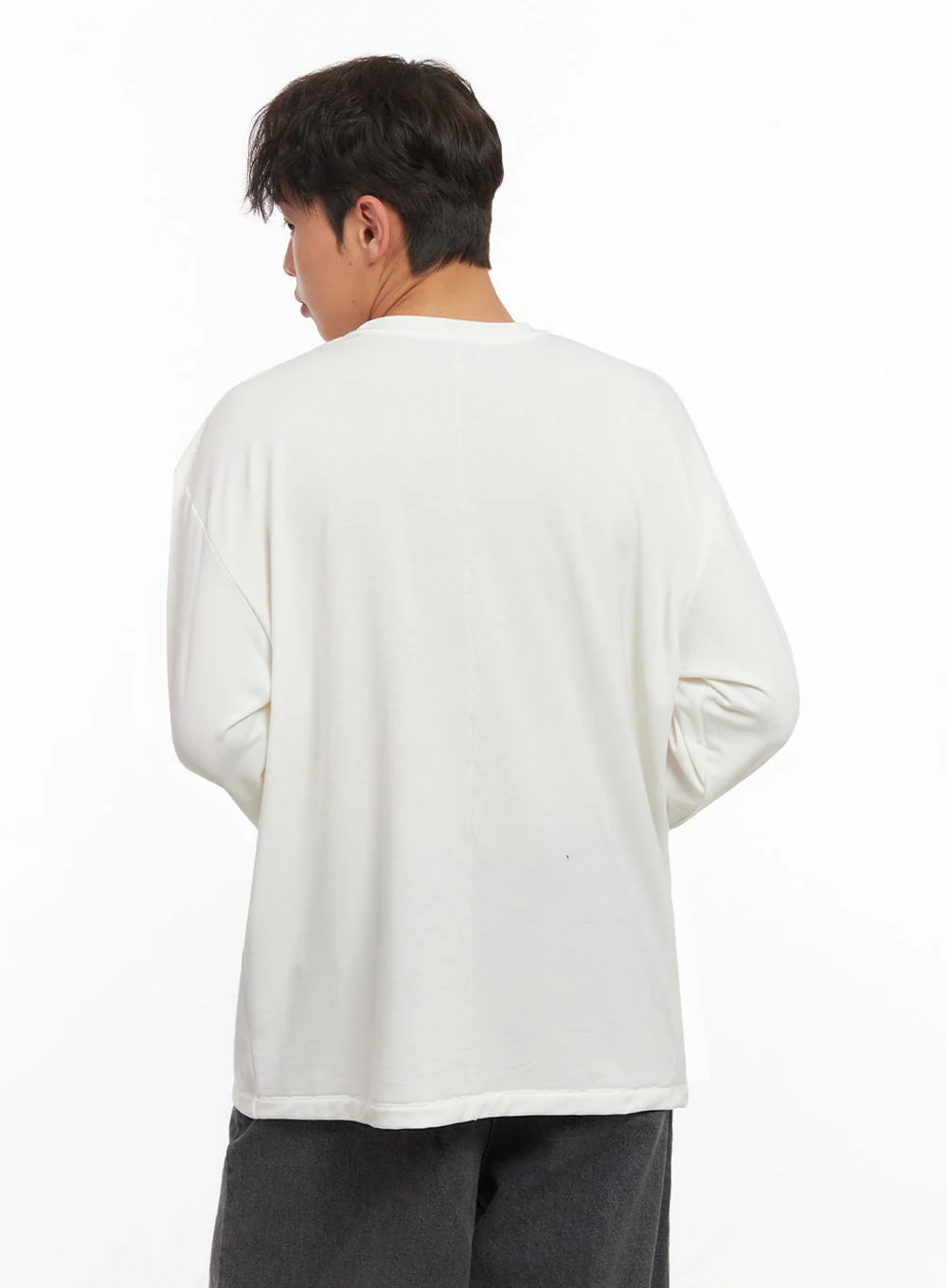 Men's Essential Long-Sleeve Oversized Tee ID427 - Image 5