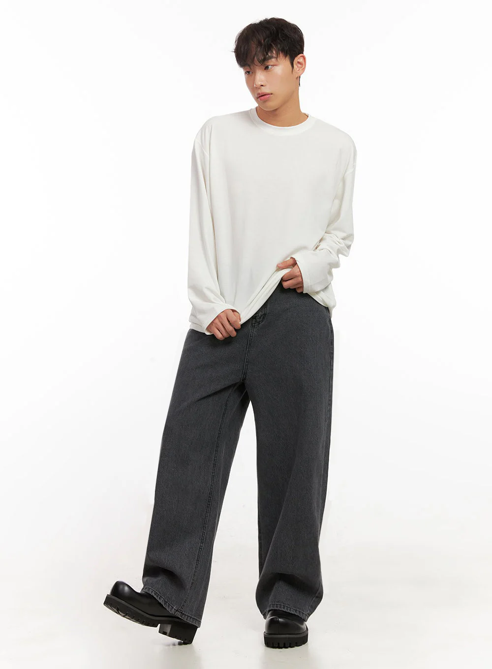 Men's Essential Long-Sleeve Oversized Tee ID427 - Image 6