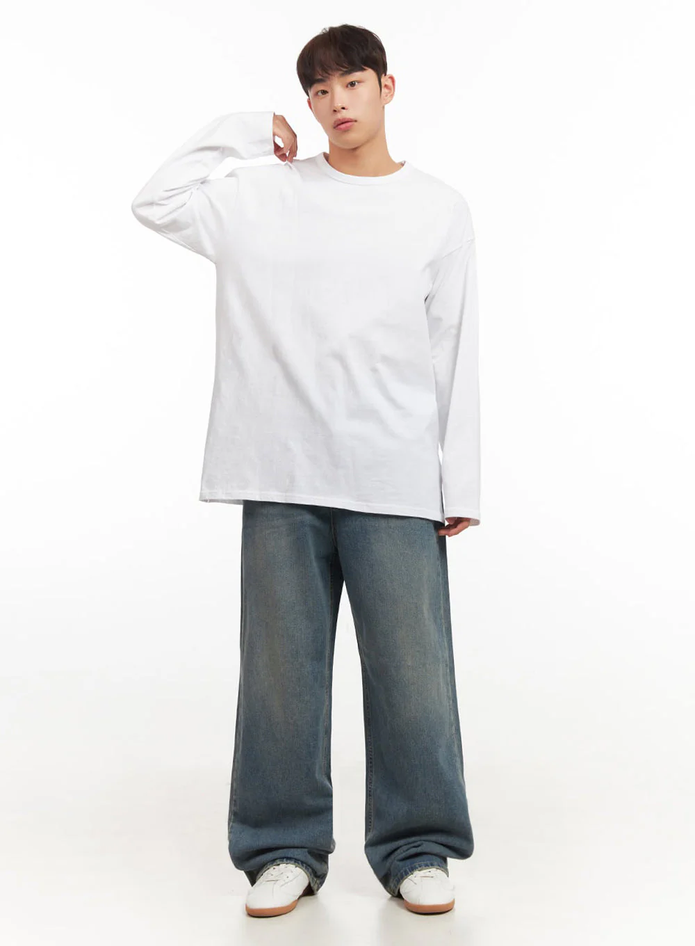 Men's Essential Oversized Long-Sleeve T-Shirt IF517 - Image 2