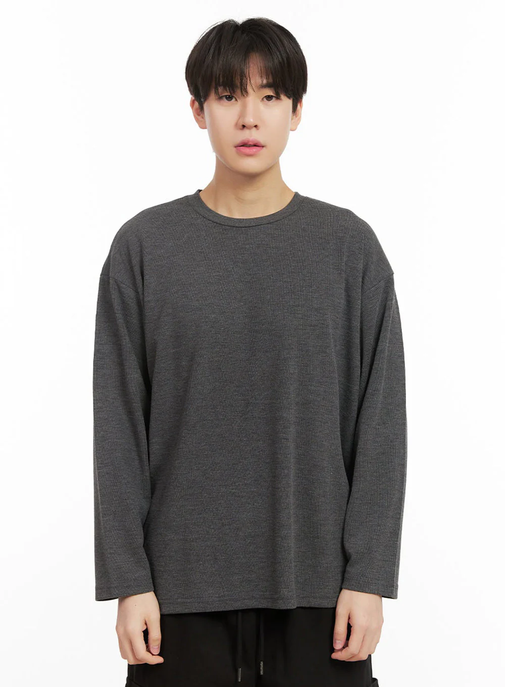 Men's Essential Round Neck Long Sleeve Tee IJ517 - Image 14
