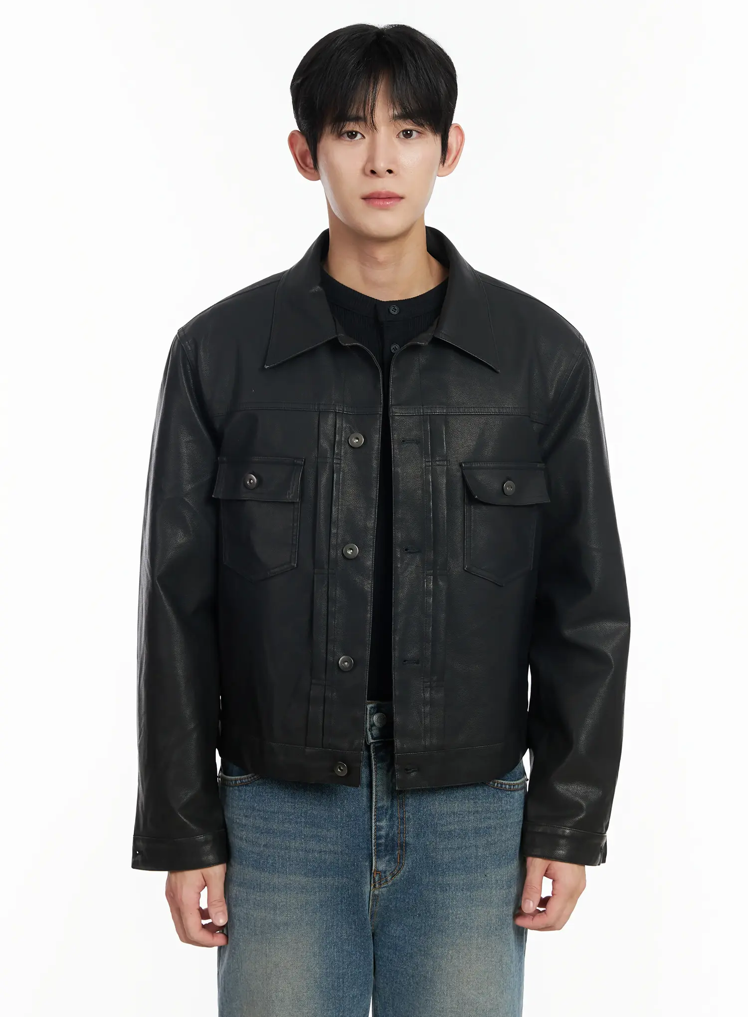 Men's Faux Leather Jacket IF516 - Image 10