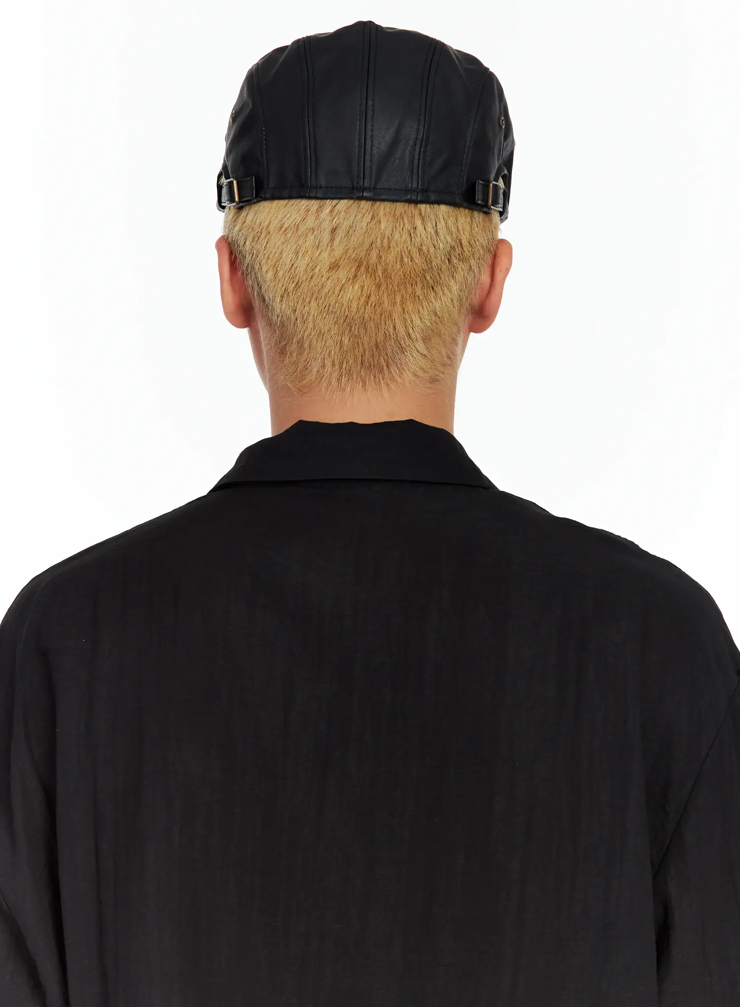 Men's Faux-Leather Newsboy Cap IL514 - Image 6
